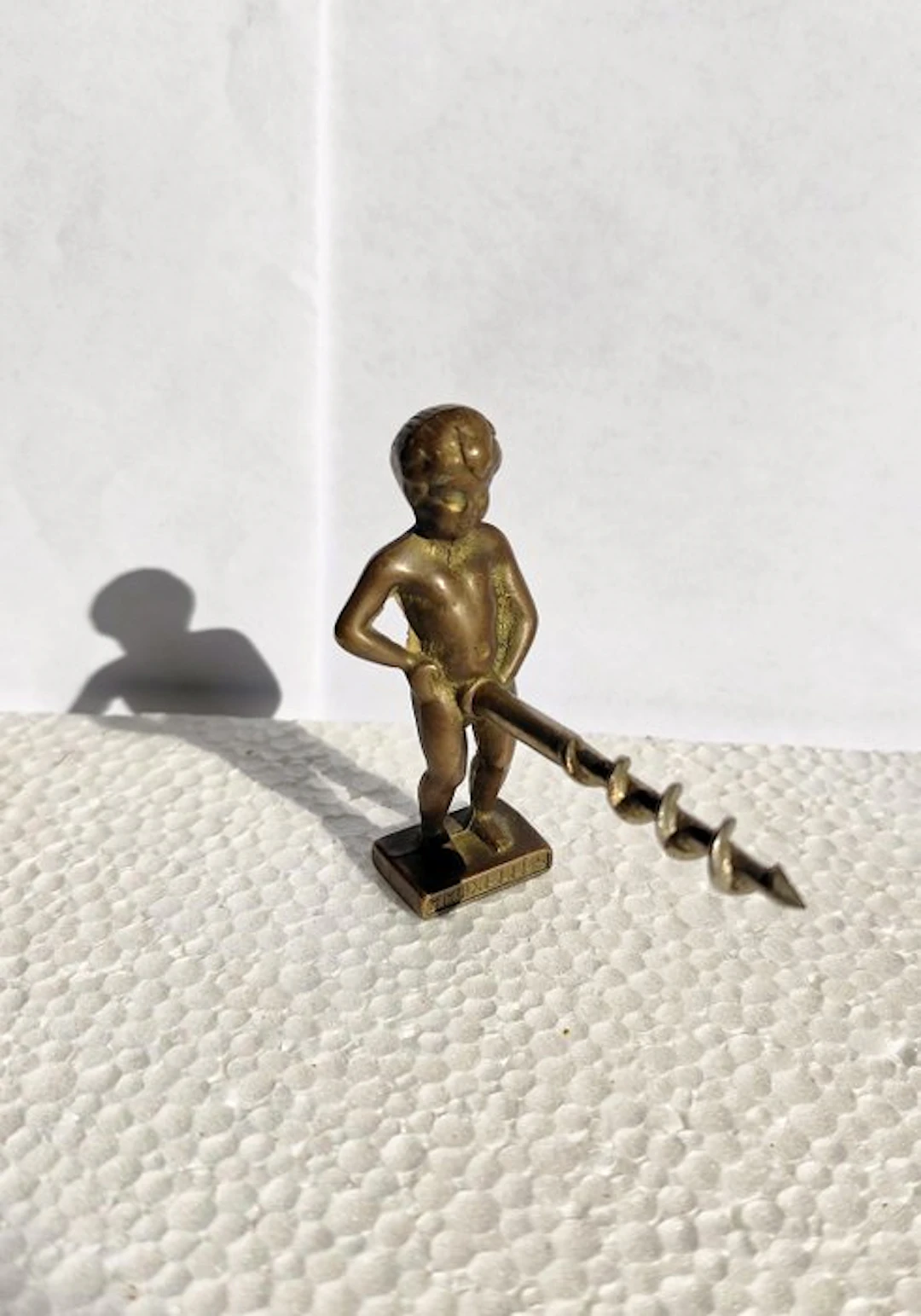 Cavatappi a forma di putto vintage in ottone per tappi in...