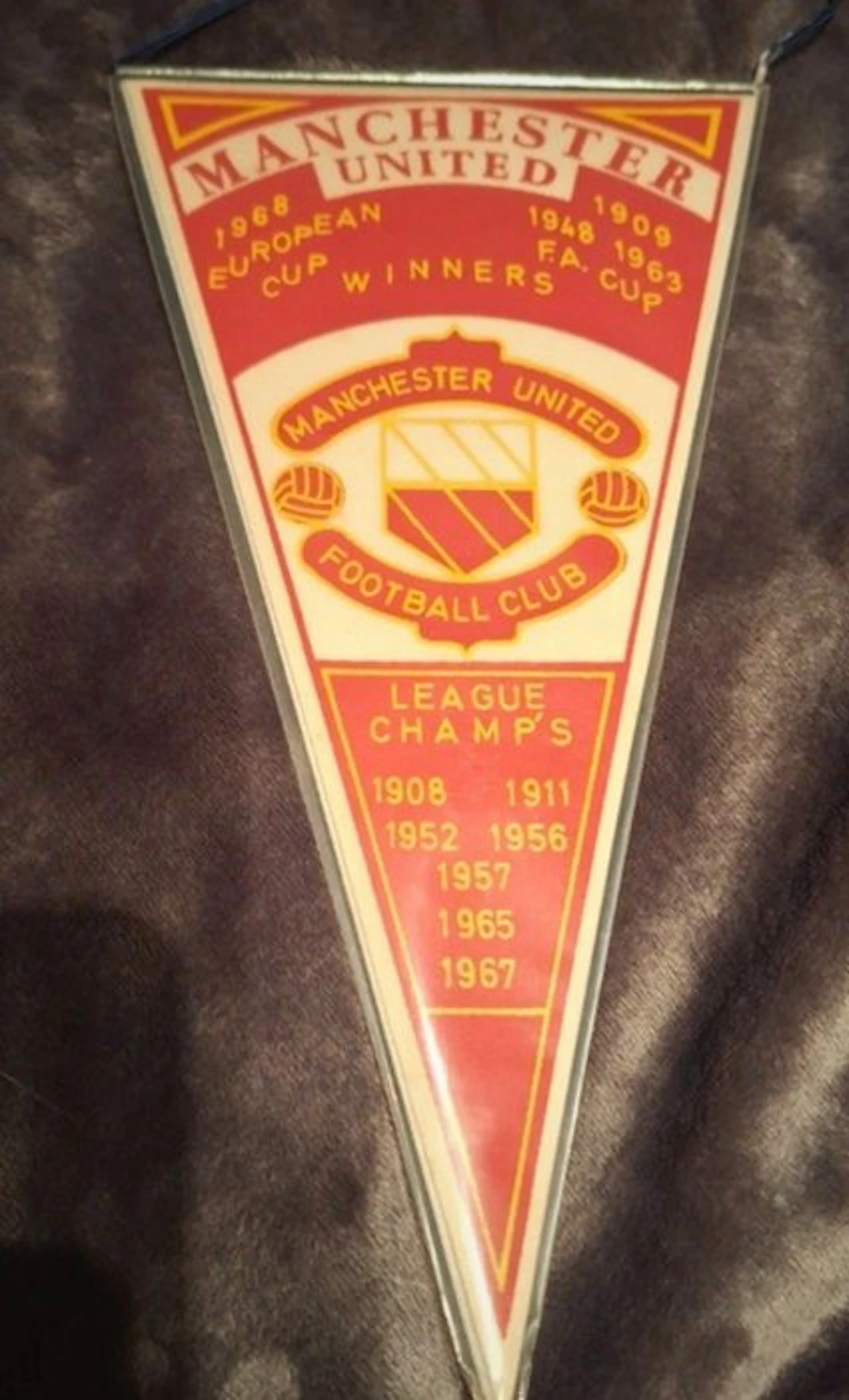 Manchester United - English Football League - 1968 - Flag / pennant