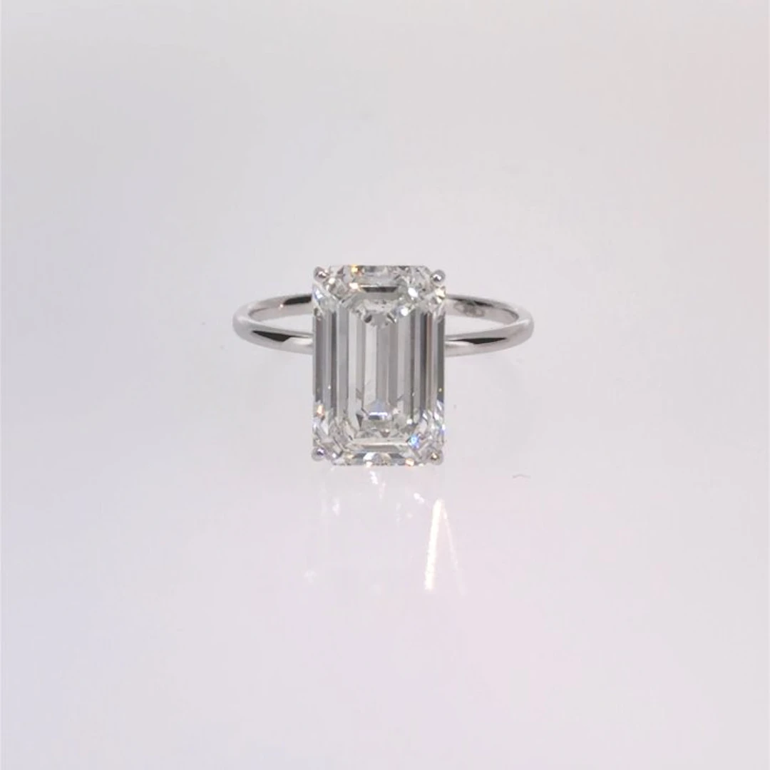 No reserve price - Ring - 14 kt. White gold - 5.02ct. tw. Diamond (Lab-grown)