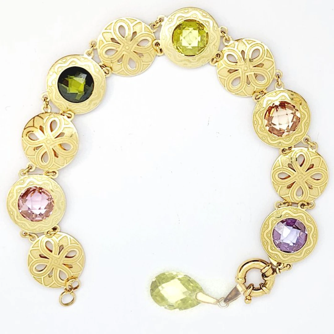 Arm ring - 18 kt. Yellow gold - 4.00ct. tw. Synthetic gemstone