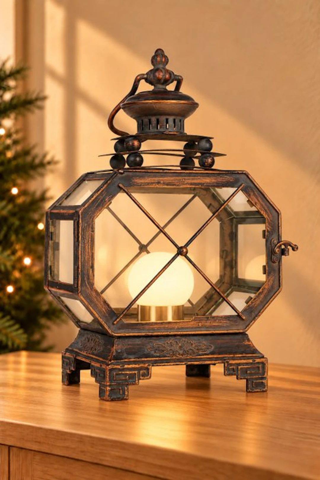 Lantern - Glass, Metal - Lantern, octagonal