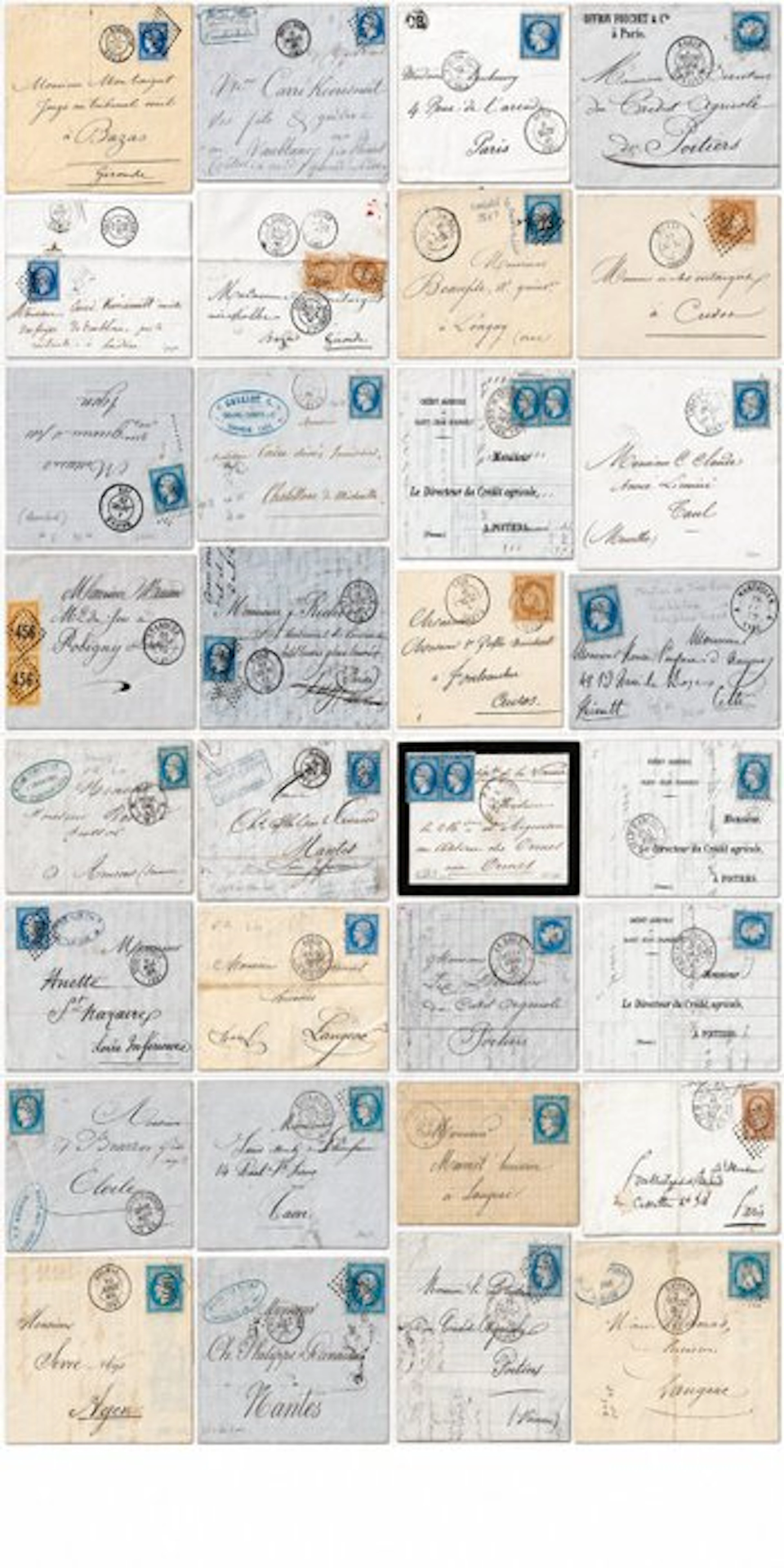 France - 19th century – Lot of 32 letters and prepaid...