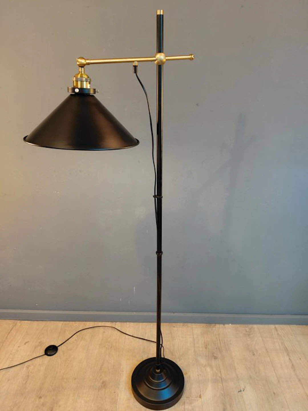Floor lamp - Brass, Metal - Height adjustable