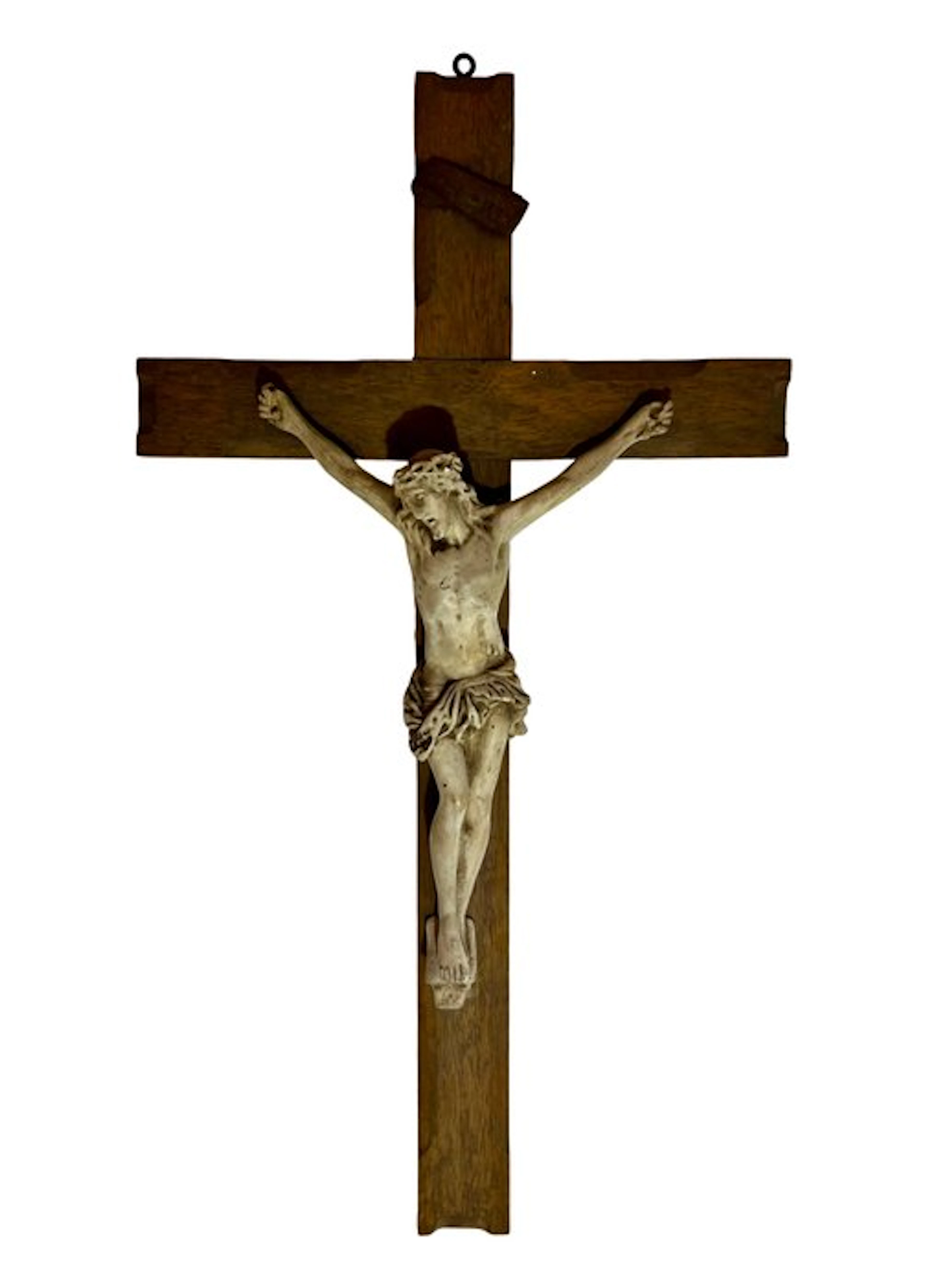 Crucifix - Wood, Plaster - 1890-1950 - Antique Wall Crucifix - 60 cm