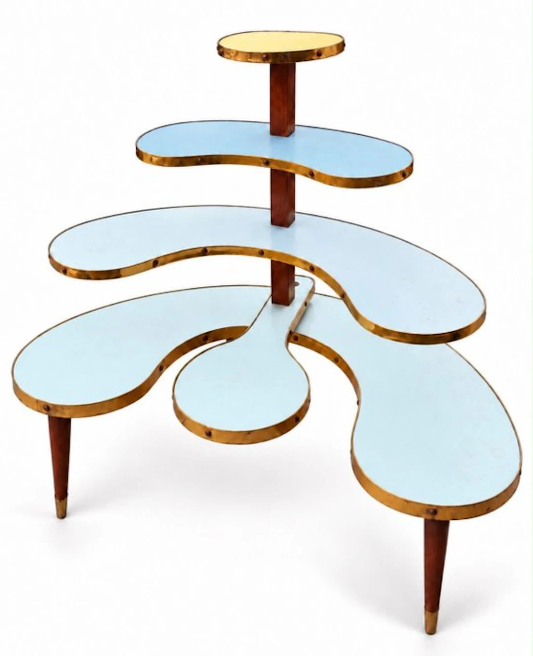 Plant table - Wood, Brass - Vintage plant table