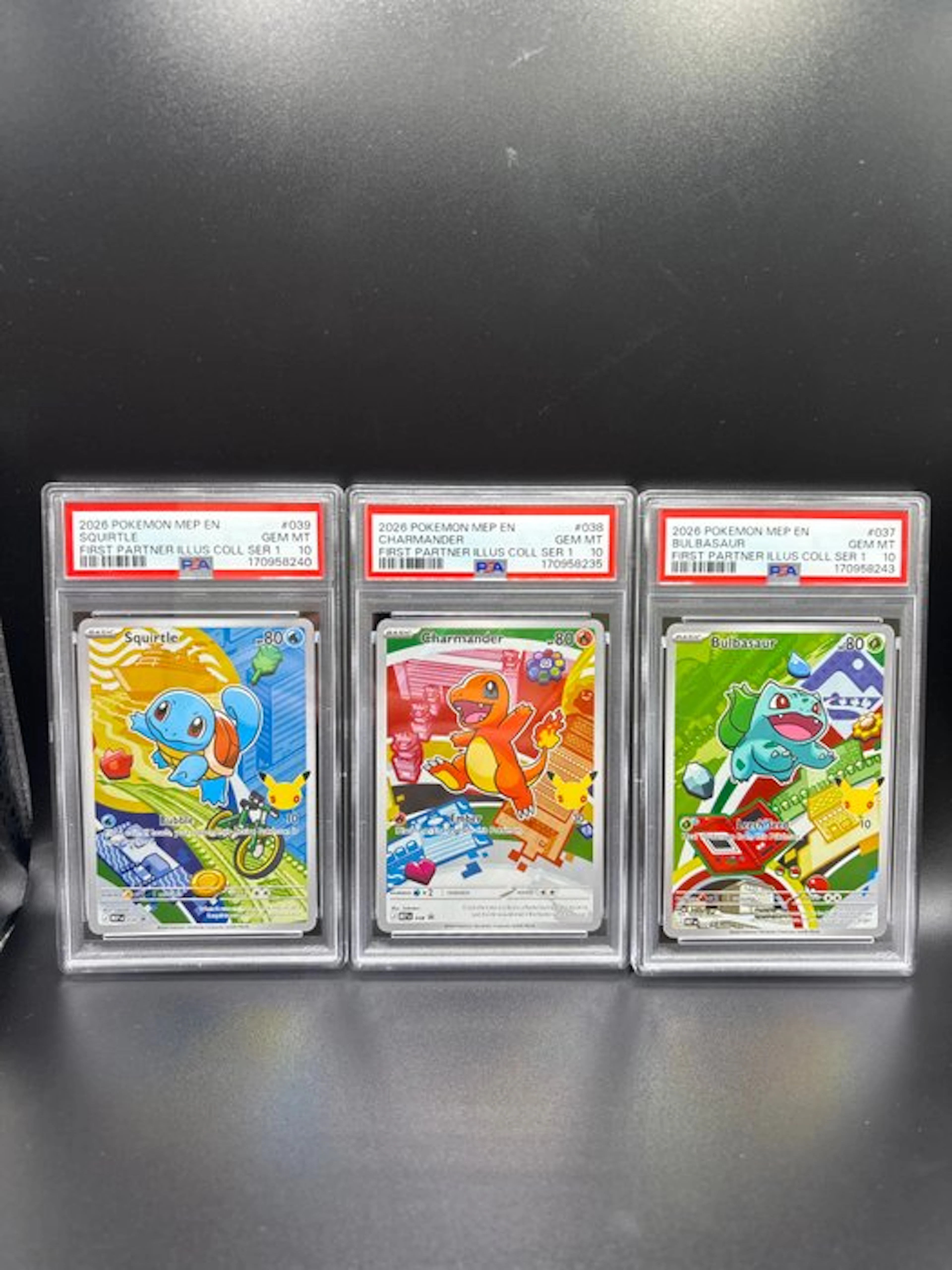 Pokémon - 3 Graded card - Squirtle
