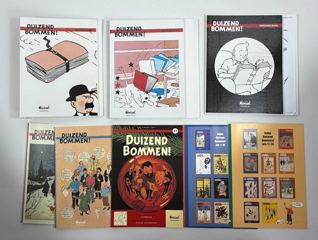 Tintin - 3X fardes + 5X fascicules Duizend Bommen ! - 8 Comic - 1993