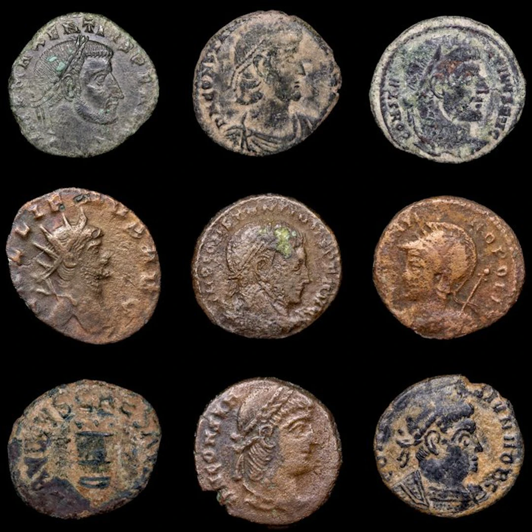 Roman Empire Lote de 9 monedas Æ siglo I - IV d.C. (No reserve price)