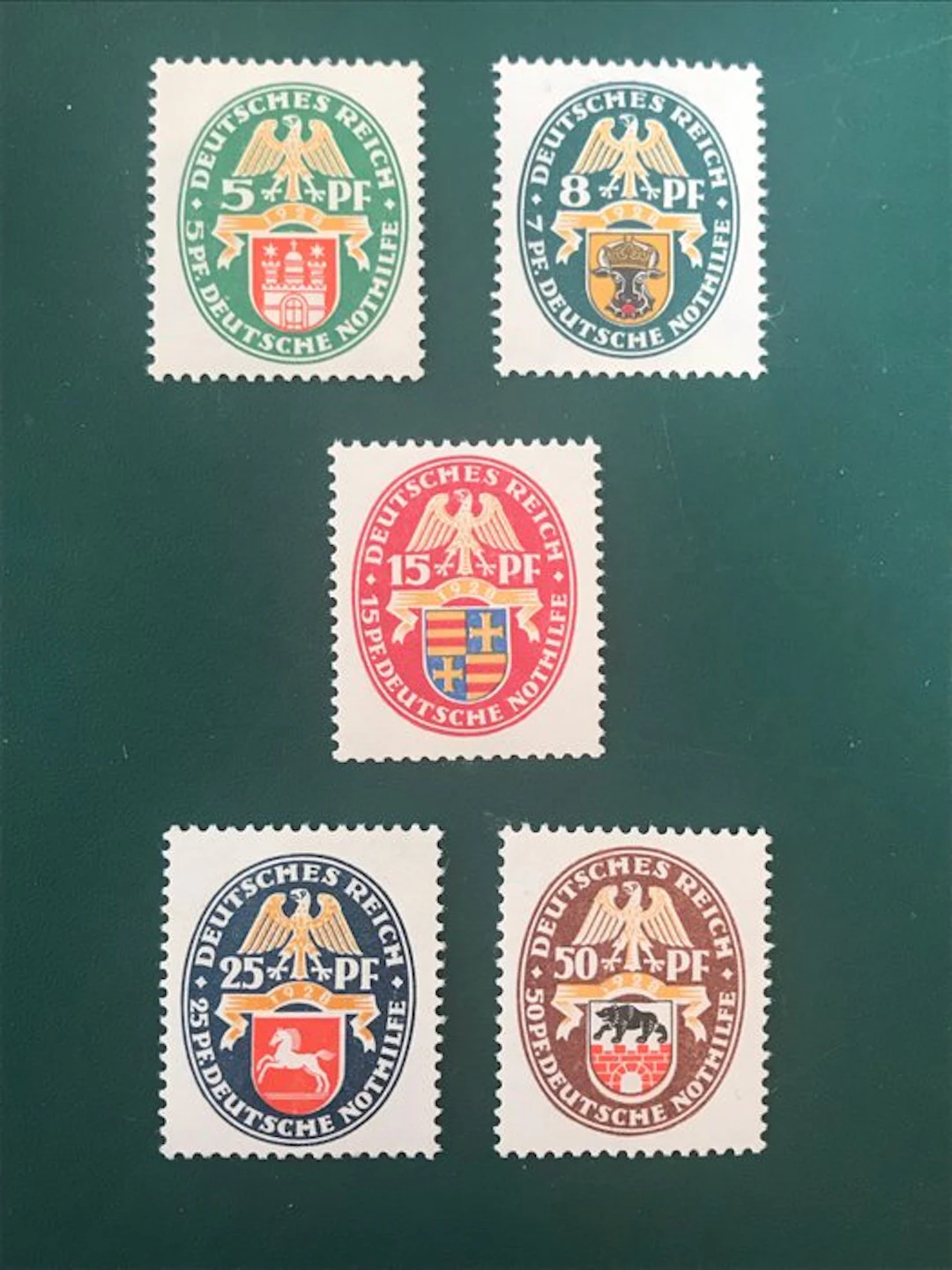 German Empire 1928 - Nothilfe: Coats of Arms III - MNH - Michel 425/429