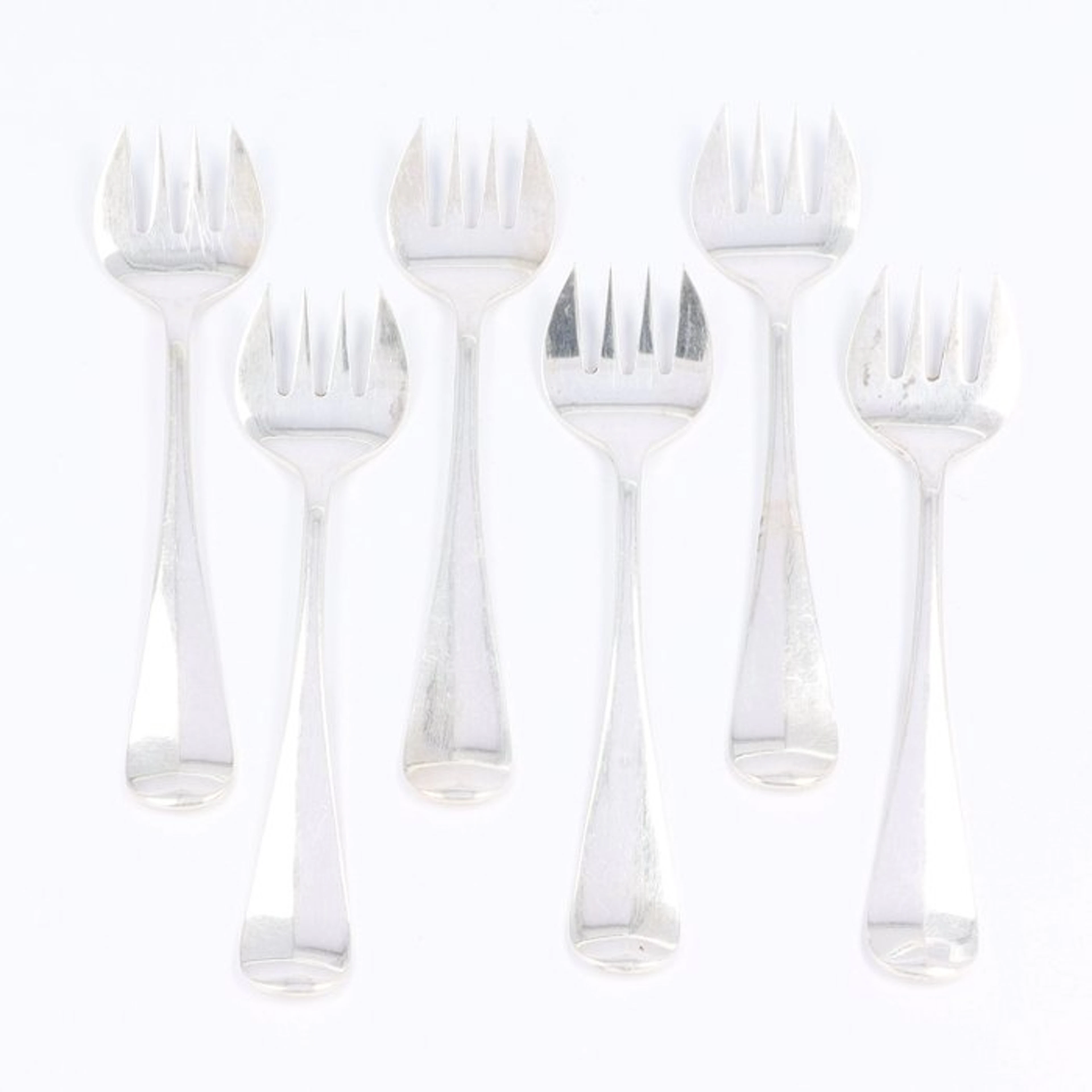 NO RP - Zilverfabr. Voorschoten - Haags Lofje - Oyster fork (6) - .833 silver