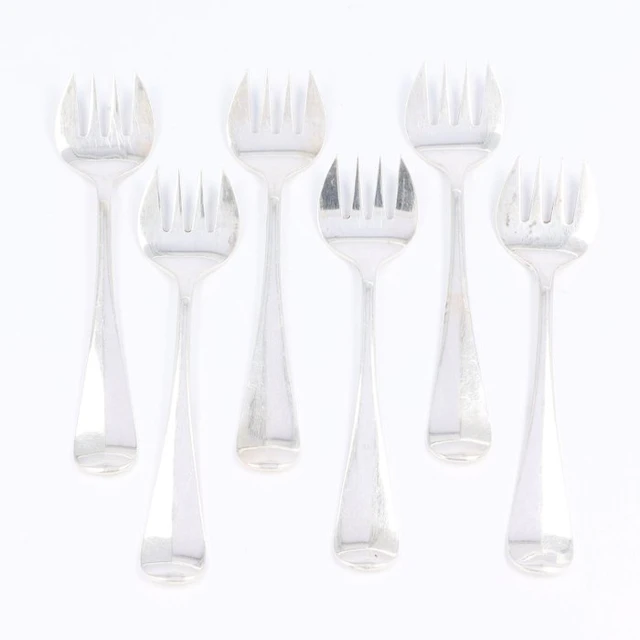 NO RP - Zilverfabr. Voorschoten - Haags Lofje - Oyster fork (6) - .833 silver