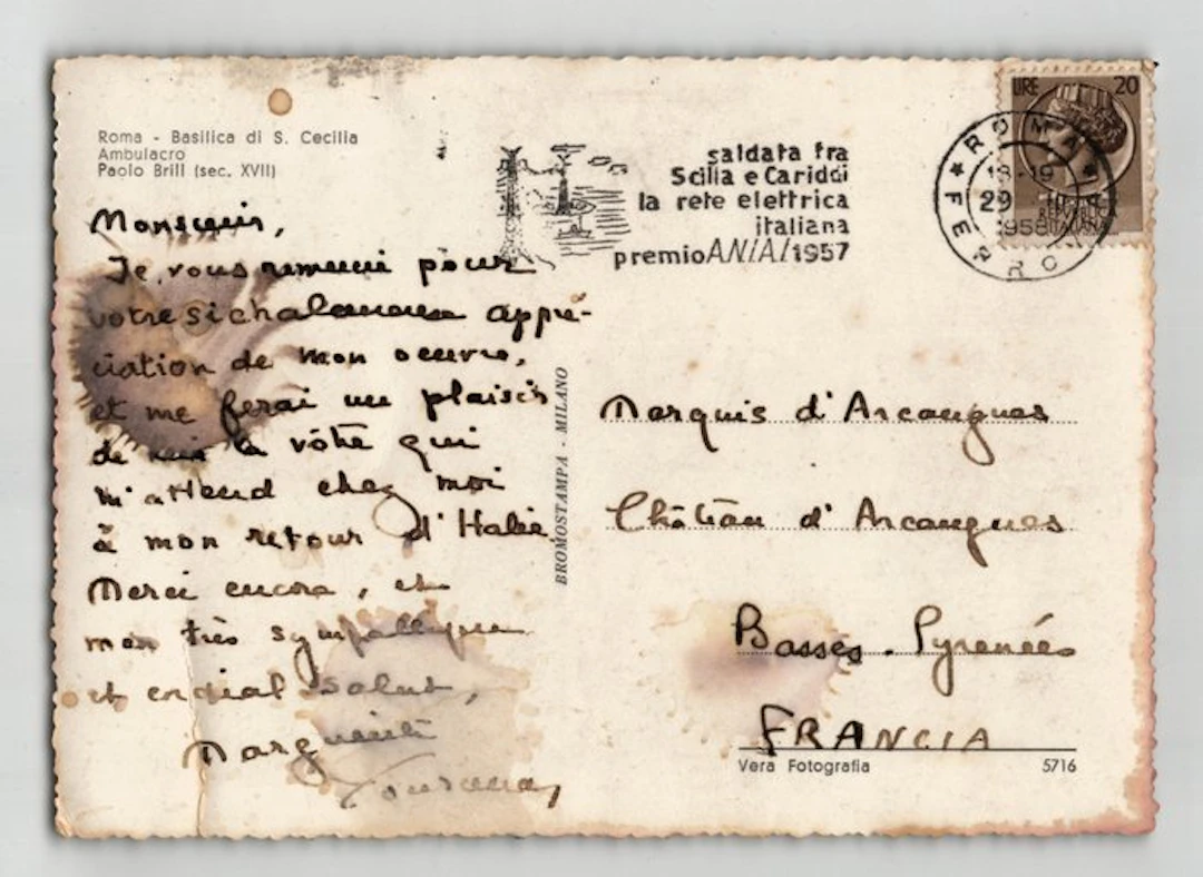 Marguerite Yourcenar - Carte postale autographe signée au...