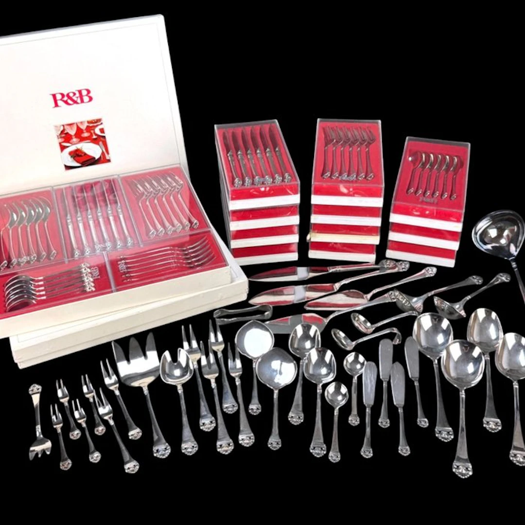 Robbe und Berking - Cutlery set for 12 (163) - rose pattern - Silverplated