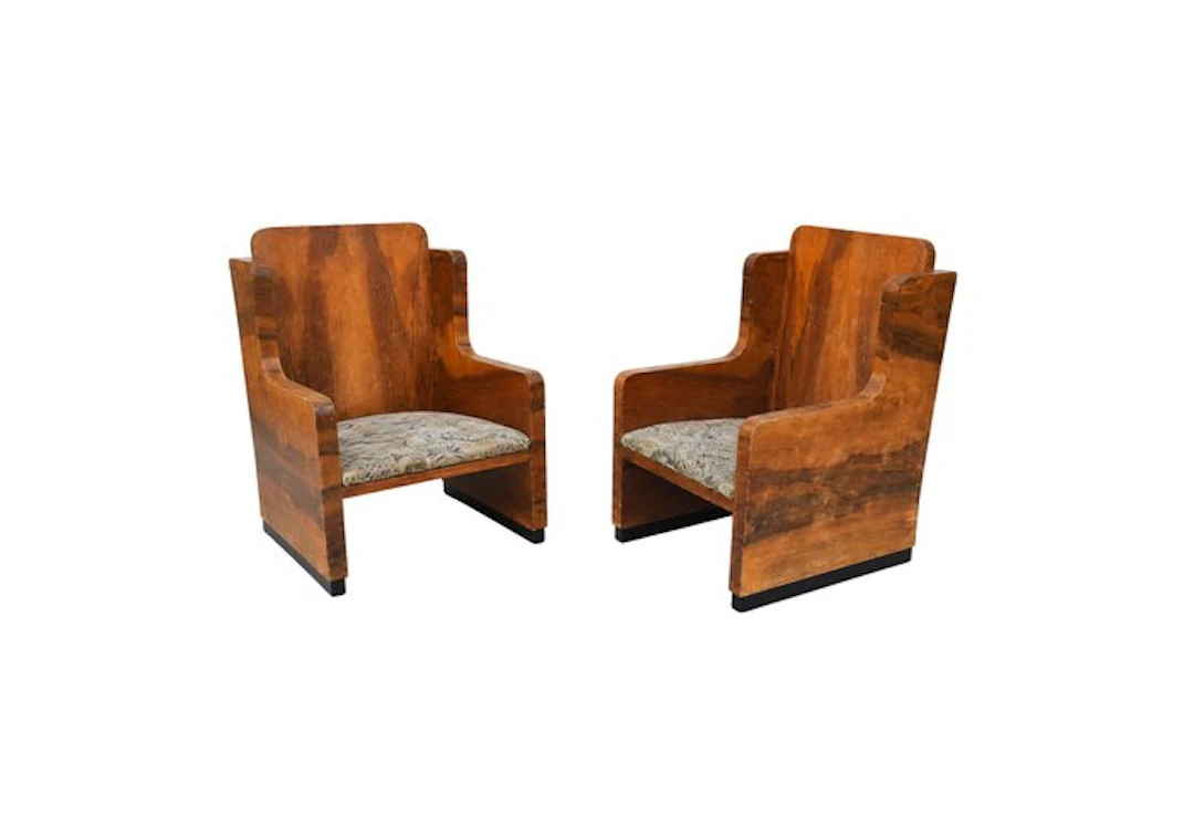 Manifattura Italiana - Armchair (2) - Walnut - Pair of...