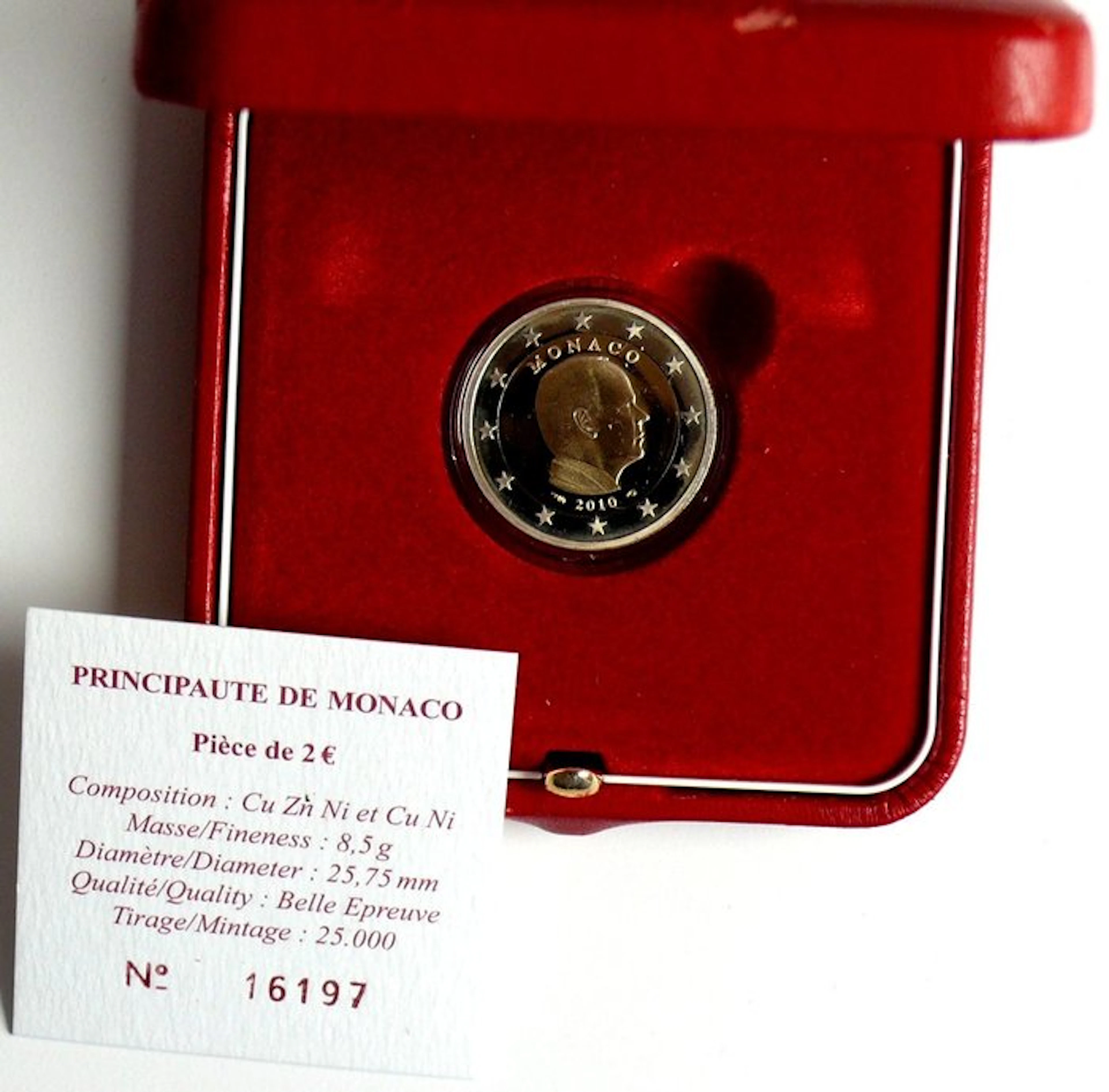 Monaco. 2 Euro 2010 "Albert II" Proof (No reserve price)