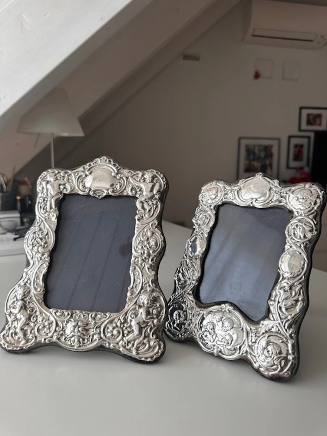 Frame (2) - .925 silver - a pair of Edwardian frames.