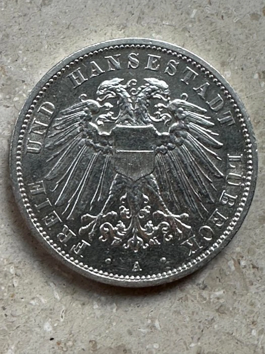 Germany, Empire 3 Mark 1908 A Lübeck