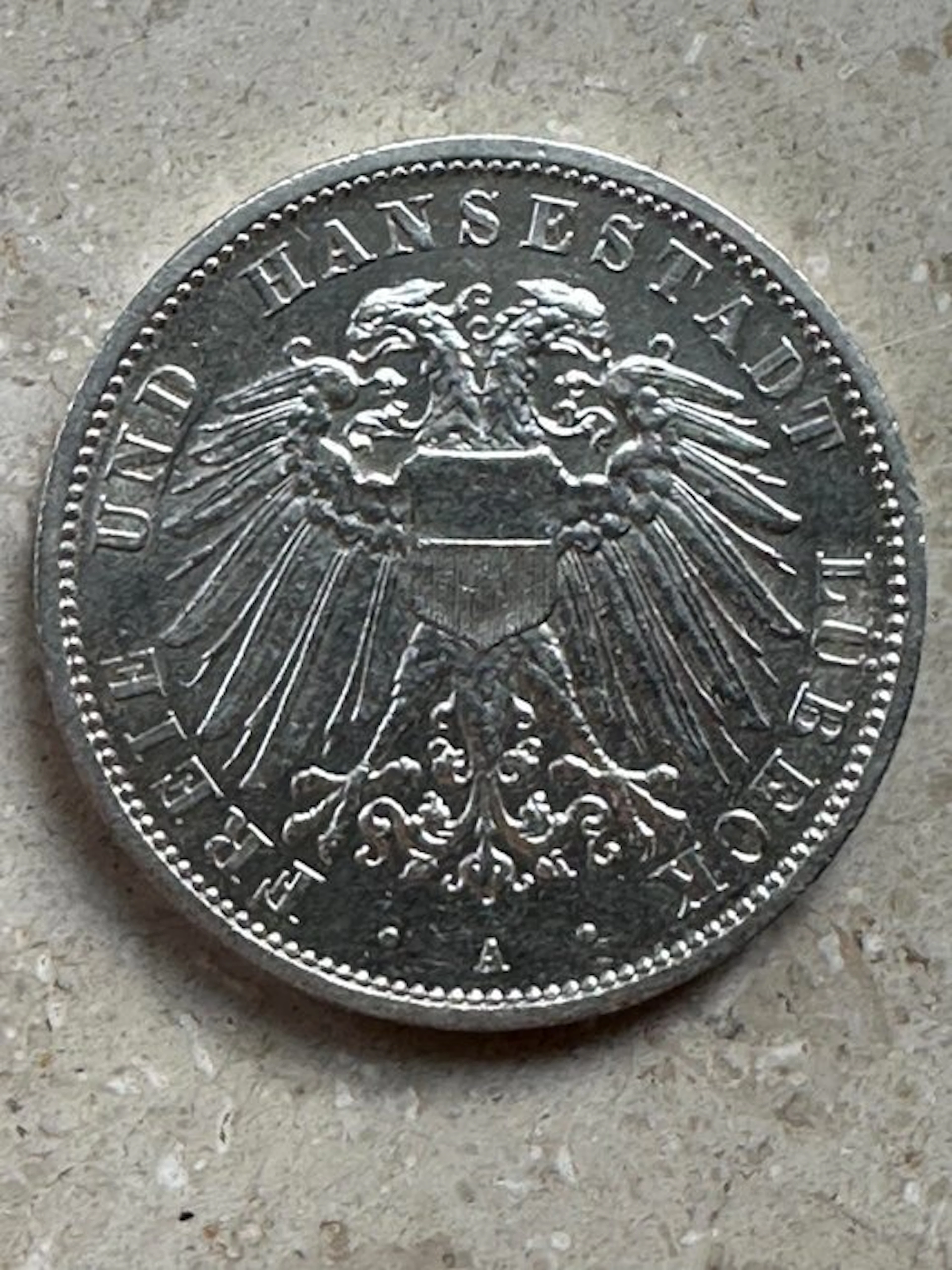 Germany, Empire 3 Mark 1908 A Lübeck