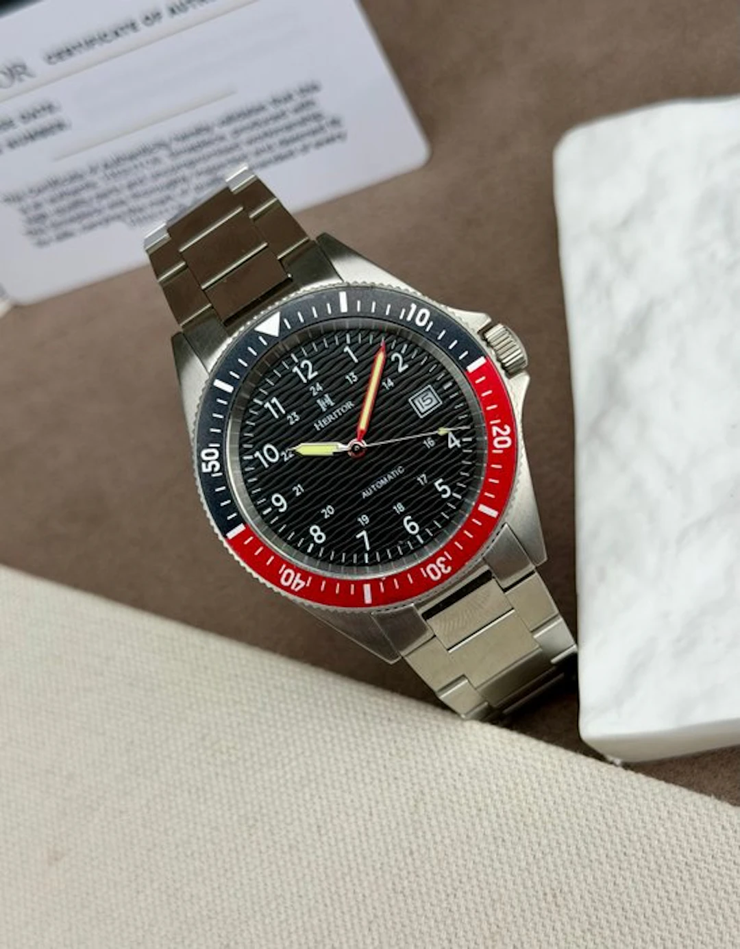 Heritor - Automatic Calder Date - Black/Red - No reserve price - HERHS2803
