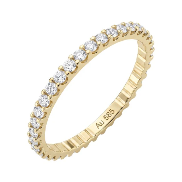 No reserve price - Ring - 14 kt. Yellow gold - 0.43ct. tw. Diamond (Natural)