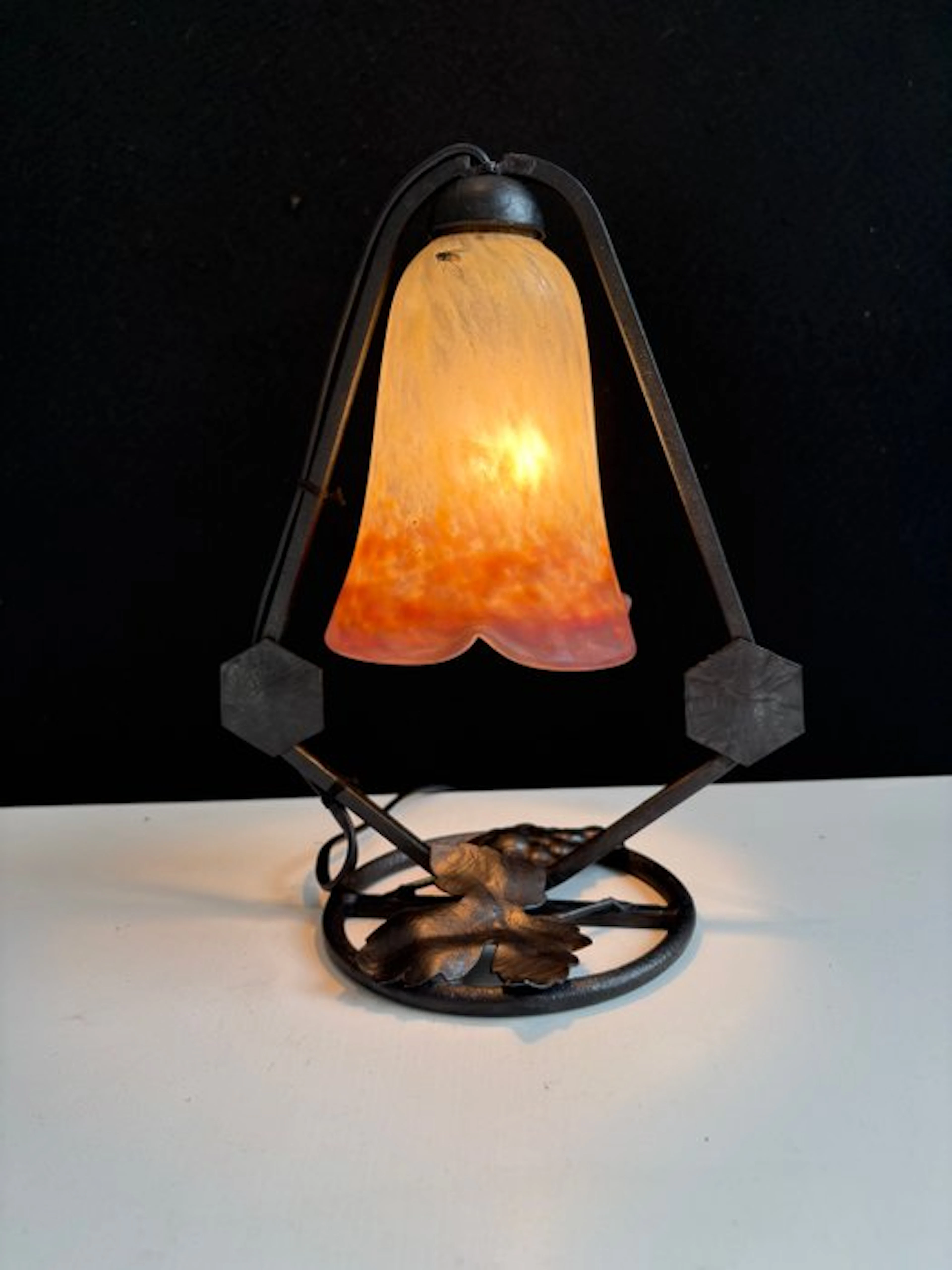 Muller Frères Luneville - Table lamp - Wrought iron