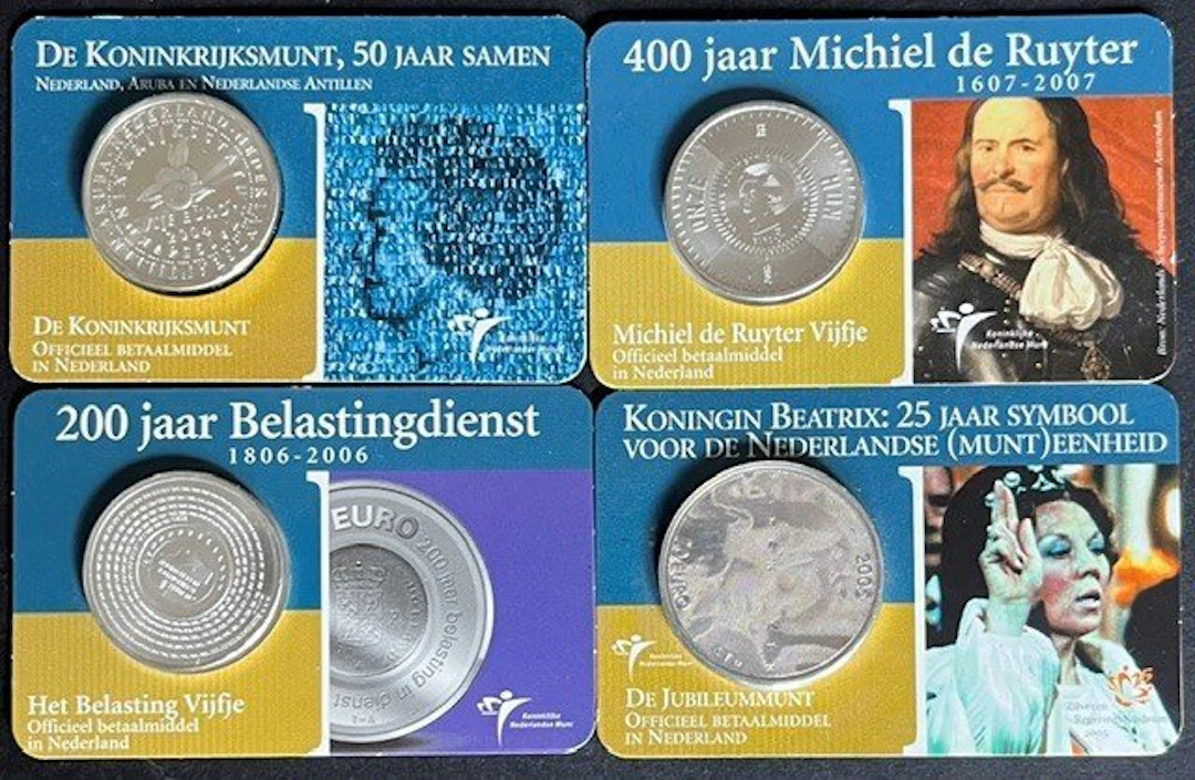 Netherlands. 5 Euro / 10 Euro 2004/2007 (4 stuks) (No reserve price)