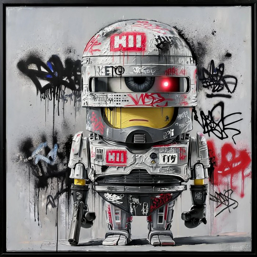 Urban3DArt (1971) - Minion Robocop Graf Limited Edition Art numérique mixte