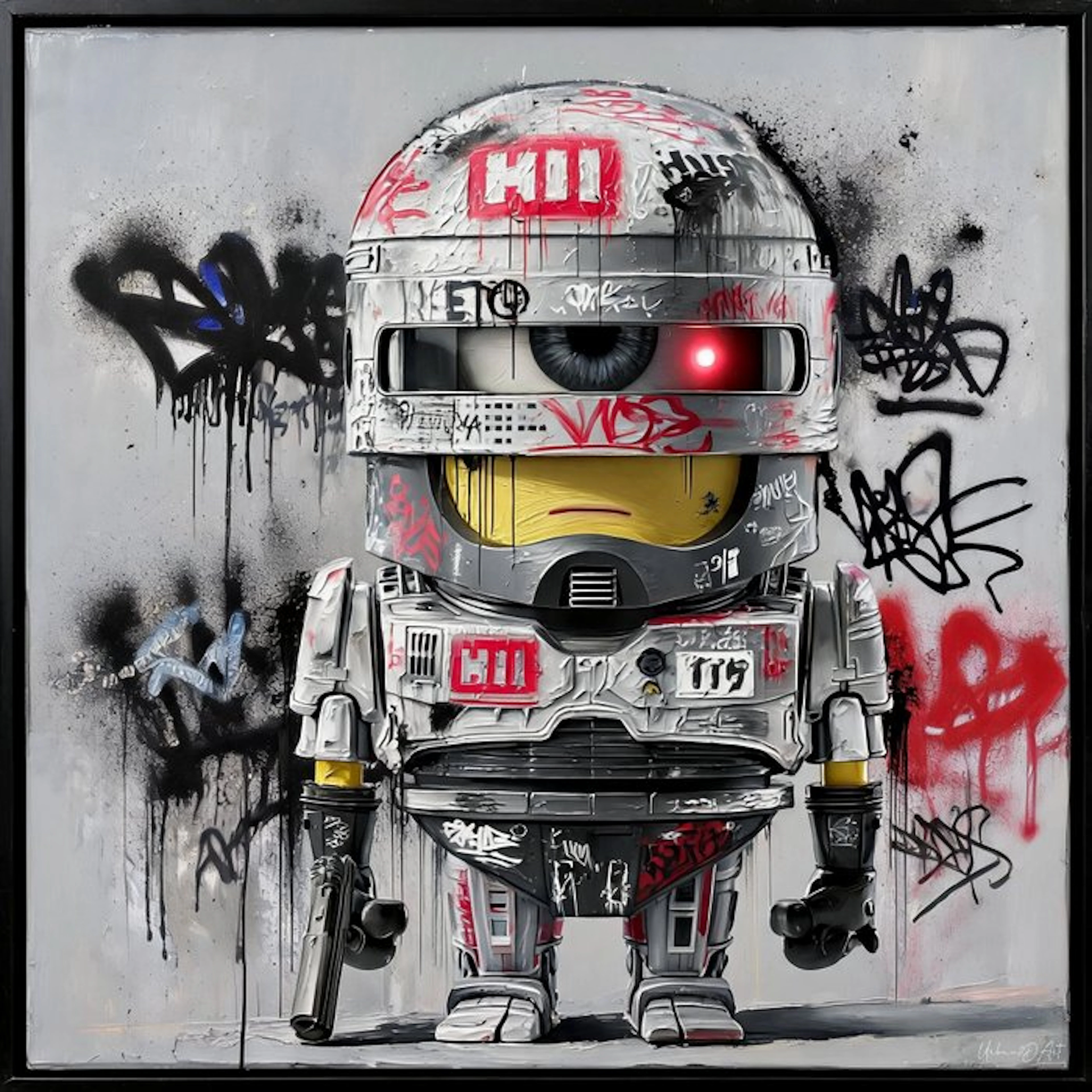 Urban3DArt (1971) - Minion Robocop Graf Limited Edition Art numérique mixte
