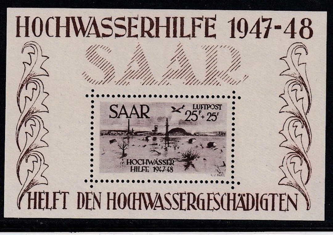 Saarland 1948 - Block edition: flood relief. Approved: C. Ney - Michel: 2