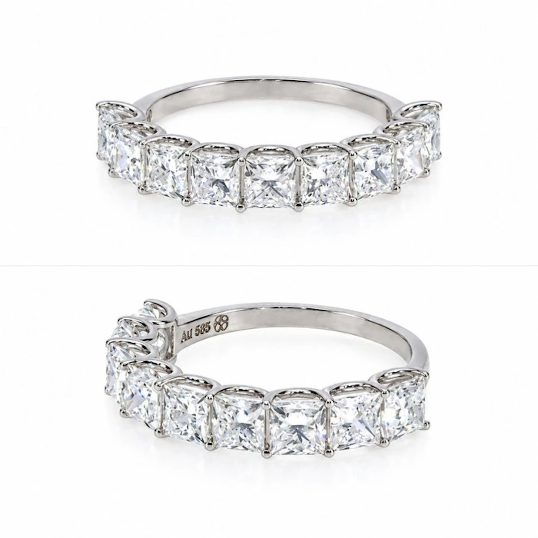 No reserve price - Ring - 14 kt. White gold - 3.08ct. tw. Diamond (Lab-grown)