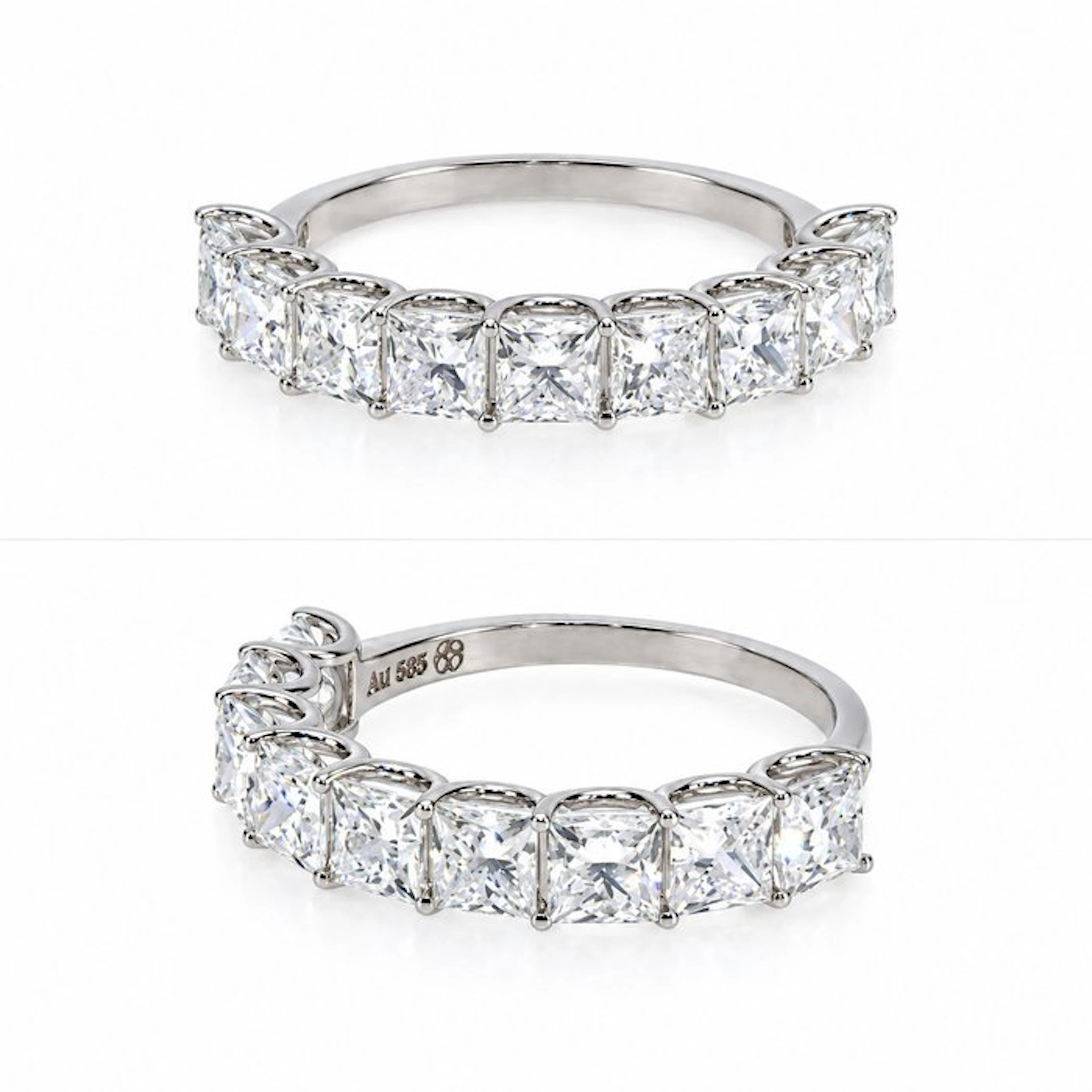 No reserve price - Ring - 14 kt. White gold - 3.08ct. tw. Diamond (Lab-grown)