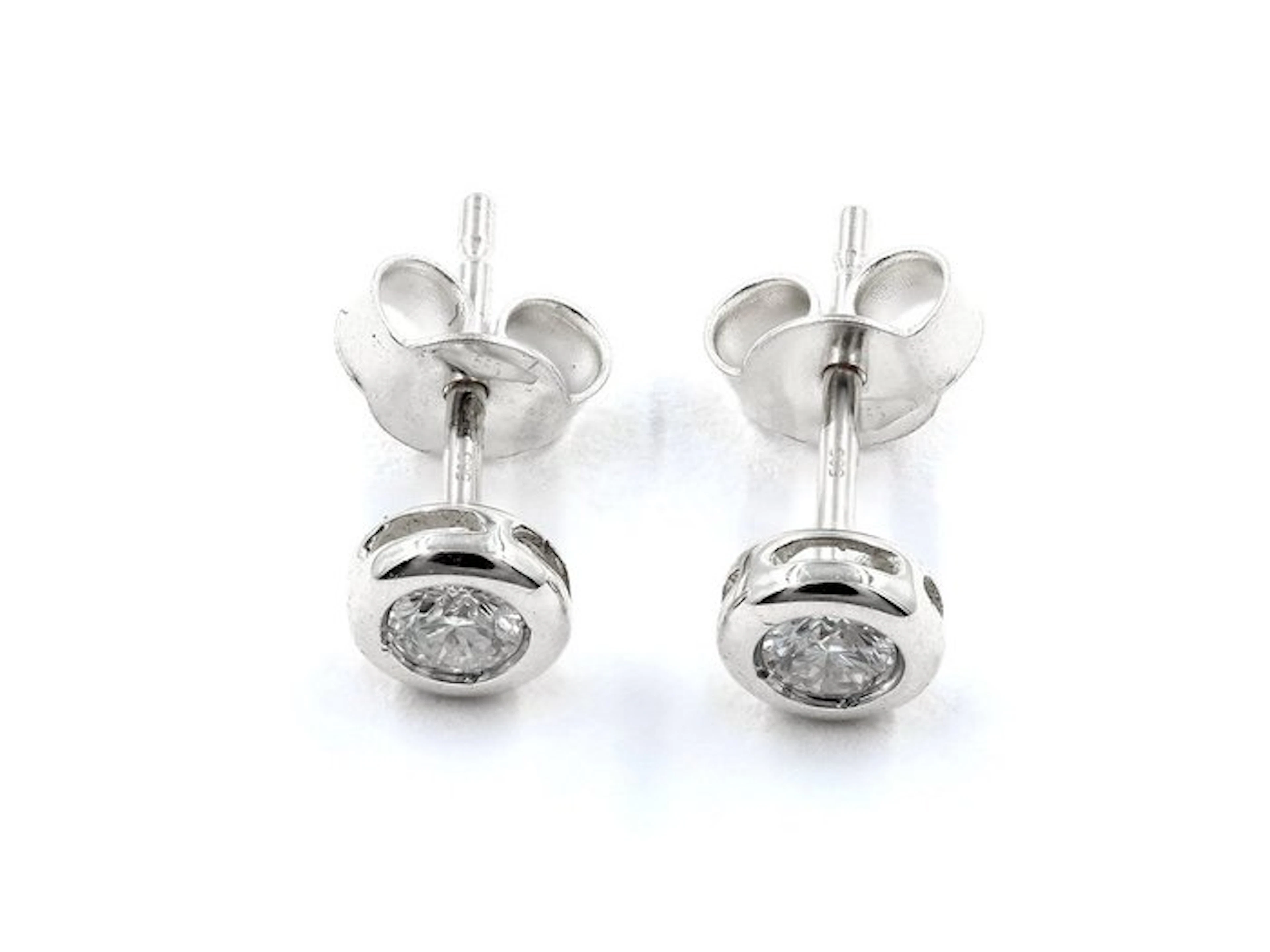 Earrings - 14 kt. White gold - 0.43ct. tw. Diamond (Natural)