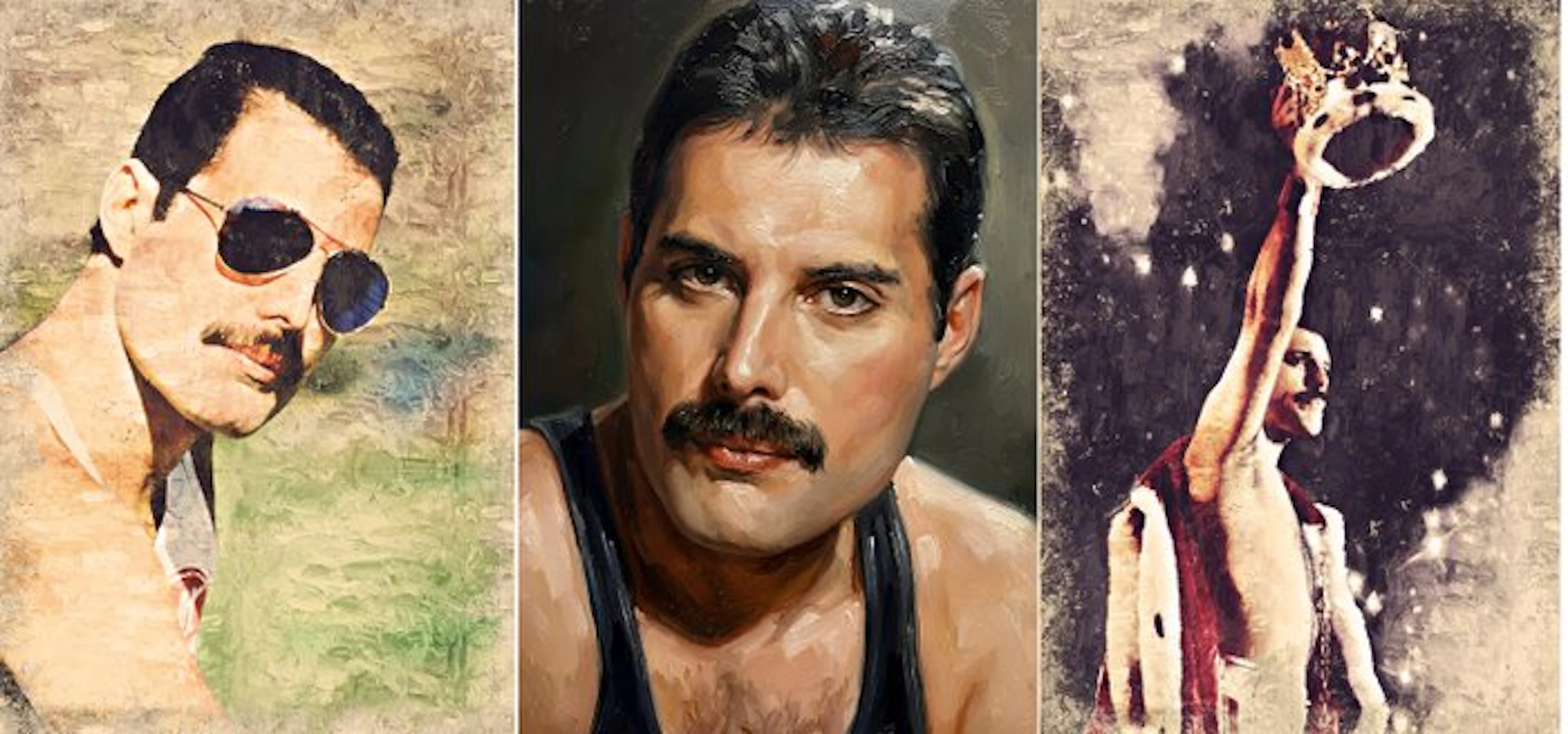 Queen - Freddie Mercury - By artist Andrea Boriani - 3 X...