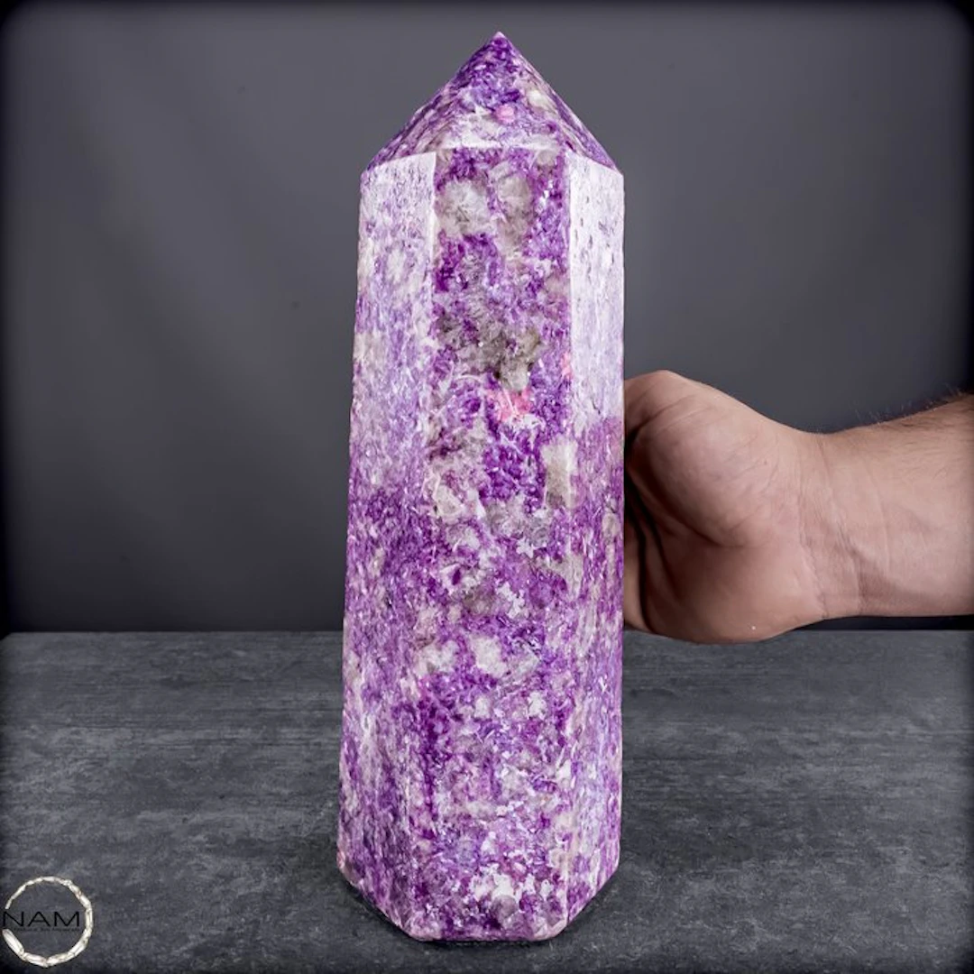 Unicorn Lepidolite Obelisk with Rubellite – gentle magic...