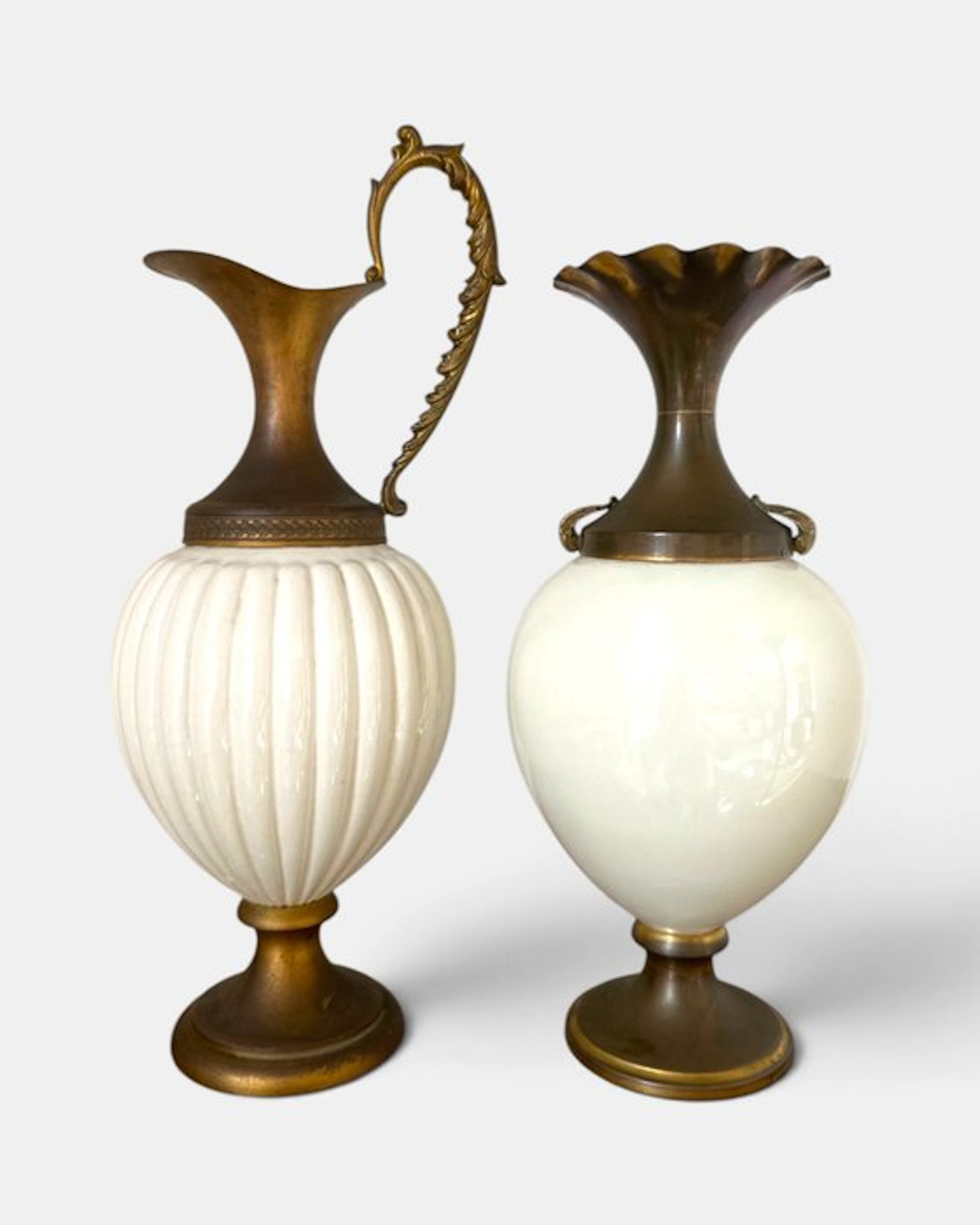 Jar (2) - Ceramic, Porcelain - White porcelain vases