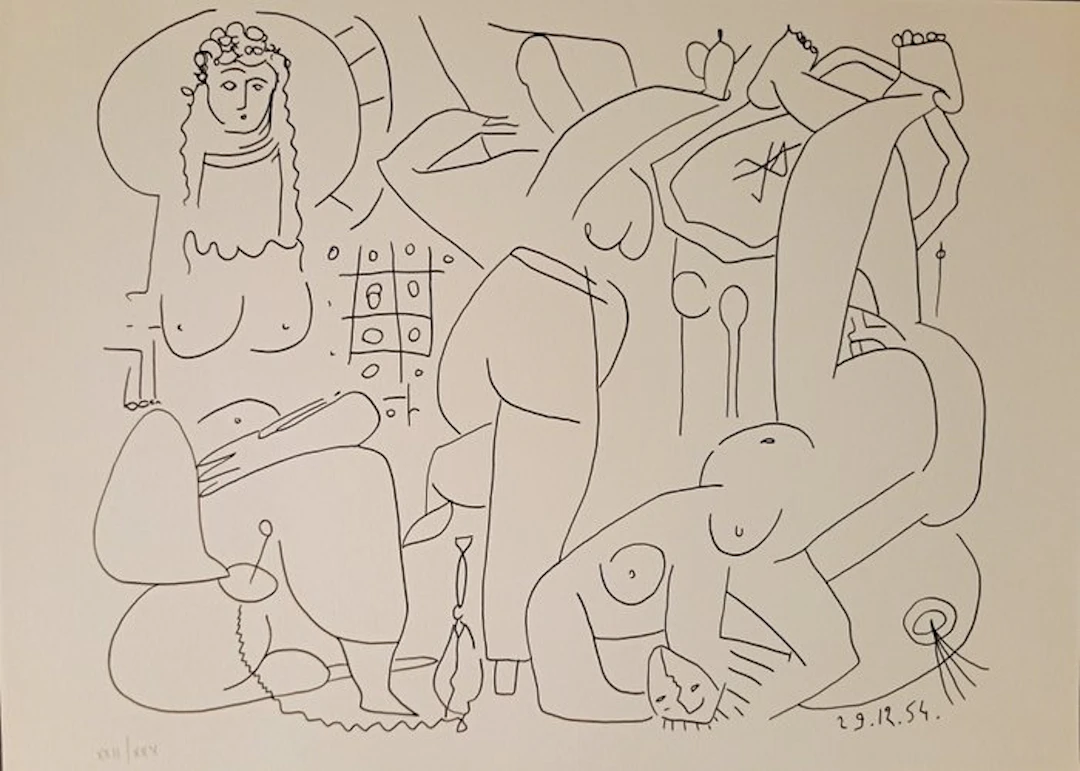 Pablo Picasso (1881-1973) - Composition cubiste aux personnages