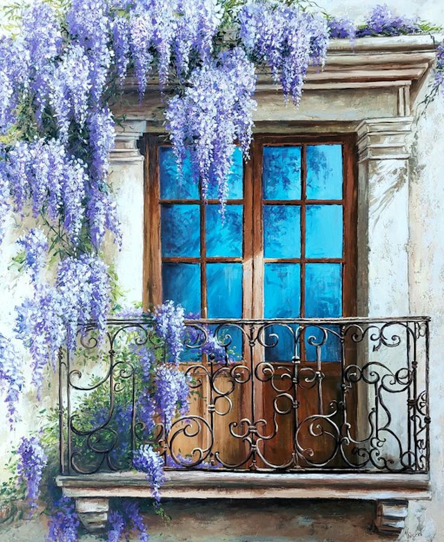 Vincent (XXI) - Balcone con glicine - XL format