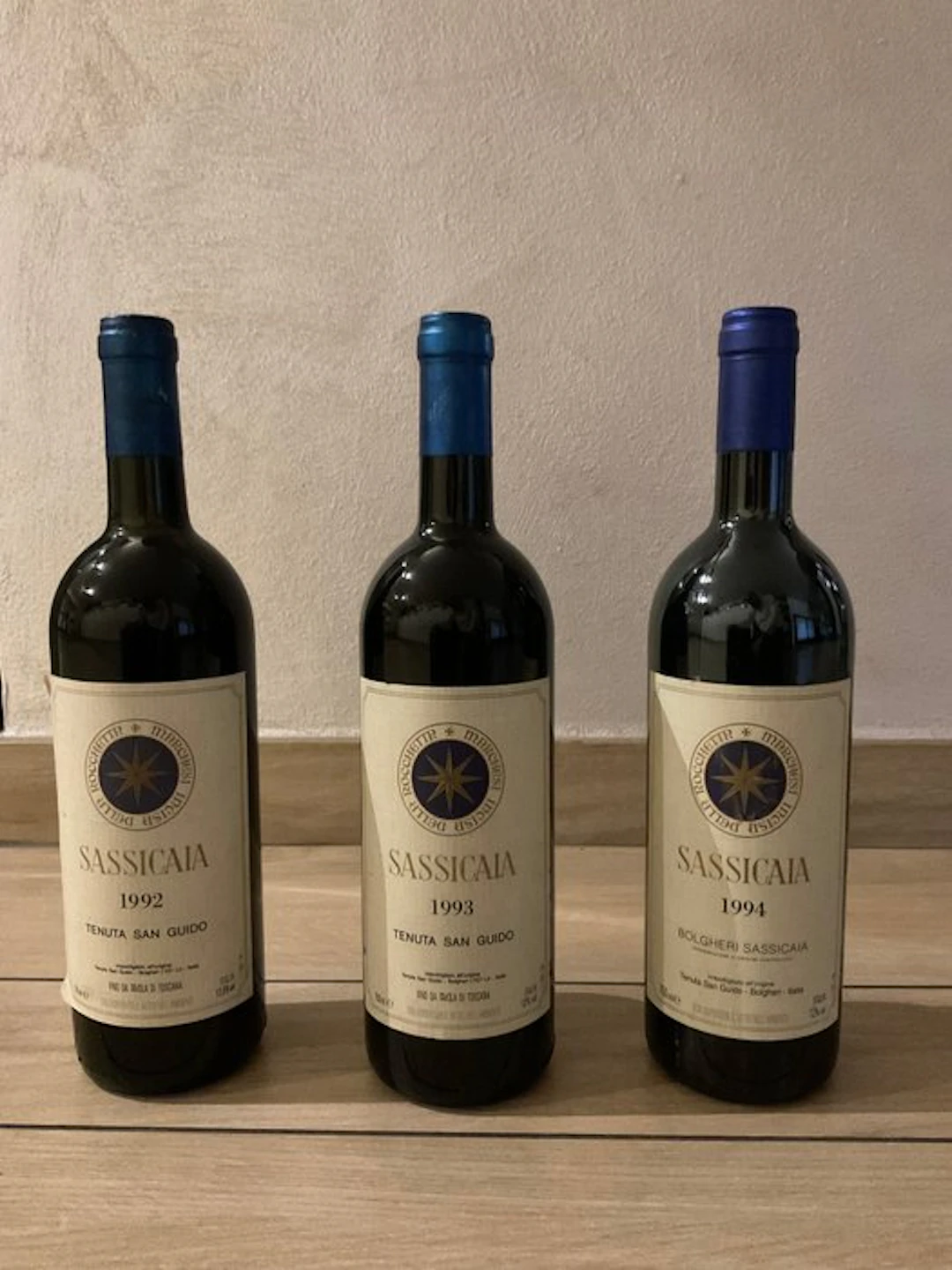 1992 , 1993 & 1994 Tenuta San Guido, Sassicaia - Tuscany - 3 Bottles (0.75L)