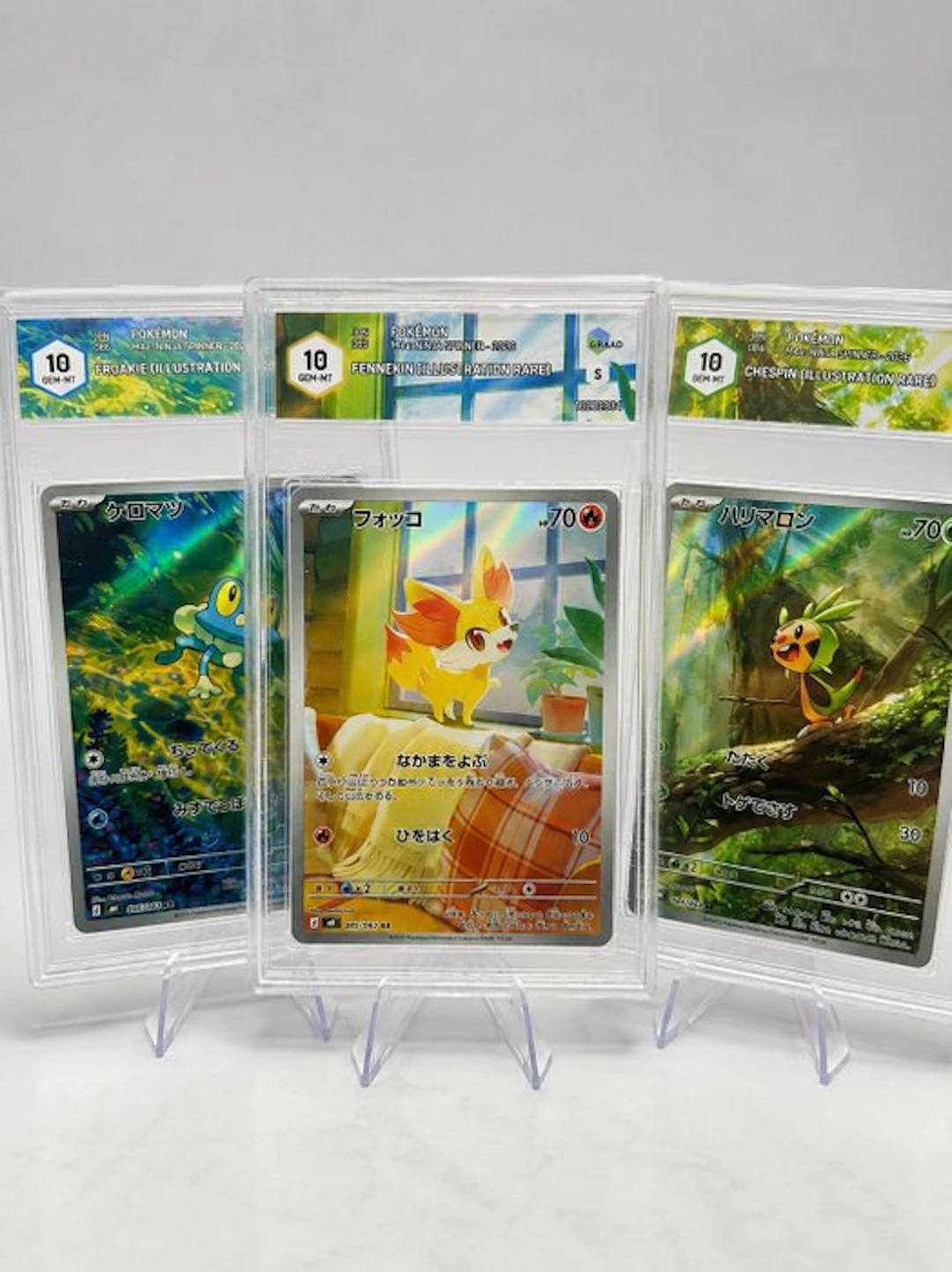 Pokémon - 3 Graded card - Starter 6th generation Foil