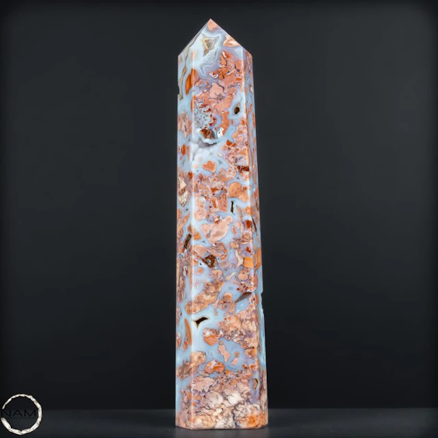 Rare Natural Cotton Candy Agate Obelisk- 544.91 g