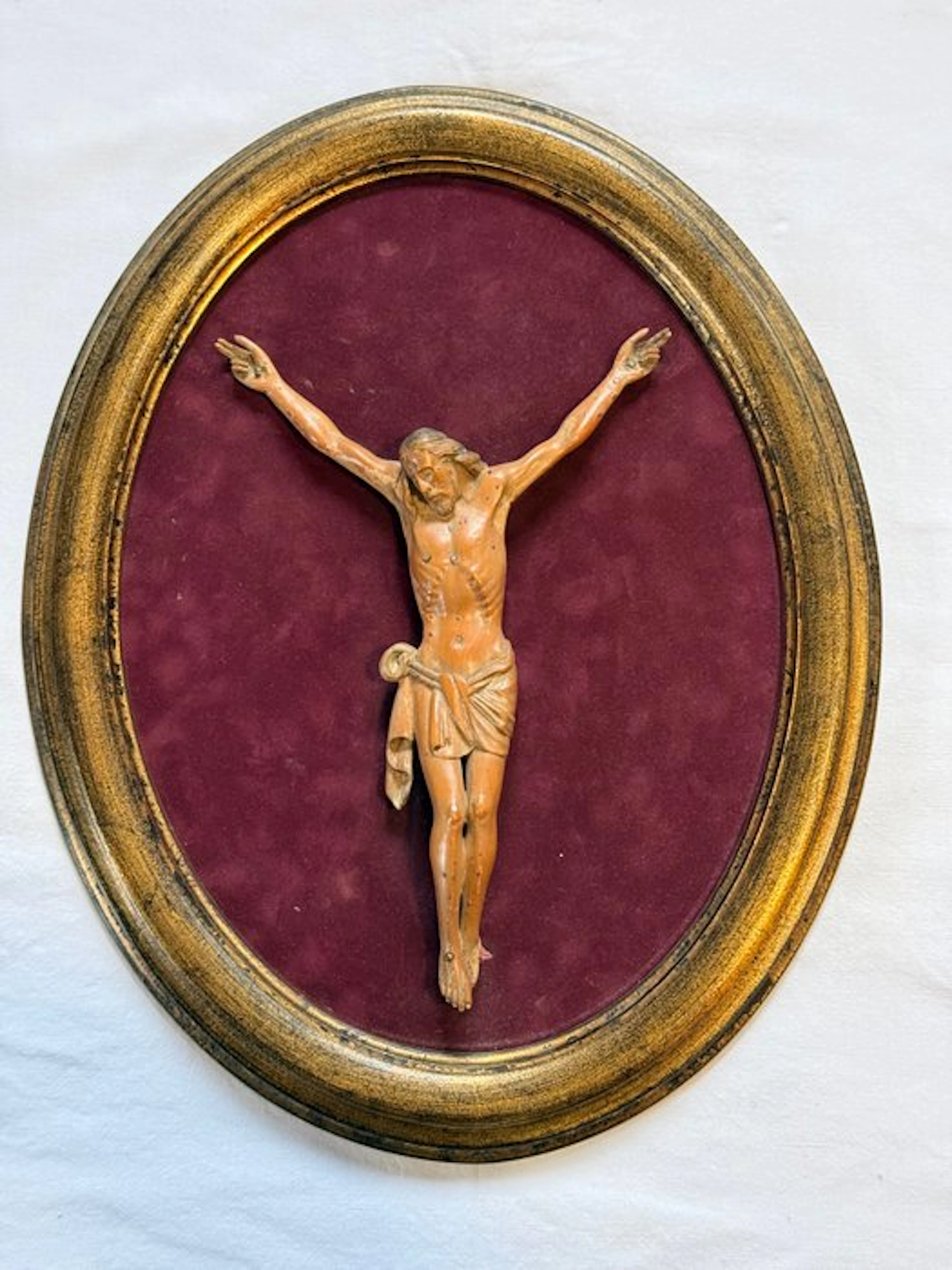 Baroque style Crucifix - Oak - 1910-1920 - Antique wooden Corpus Christi