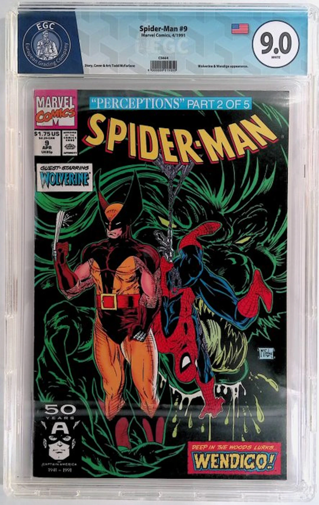Spider-Man #9 - EGC 9.0 - 1 Graded comic - First edition - 1991