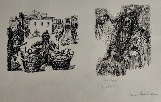 Hans Böttcher (1897–1986) - Totenköpfe zu verkaufen, ink