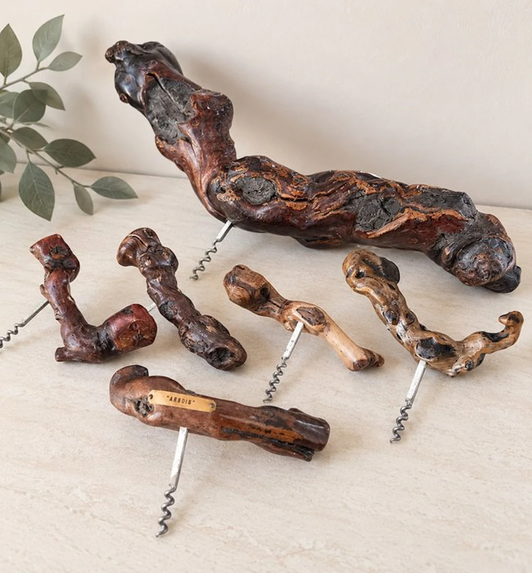 Laurent Siret & Henri Maire (Arbois) - Corkscrew (6) - grapevine cane - Steel