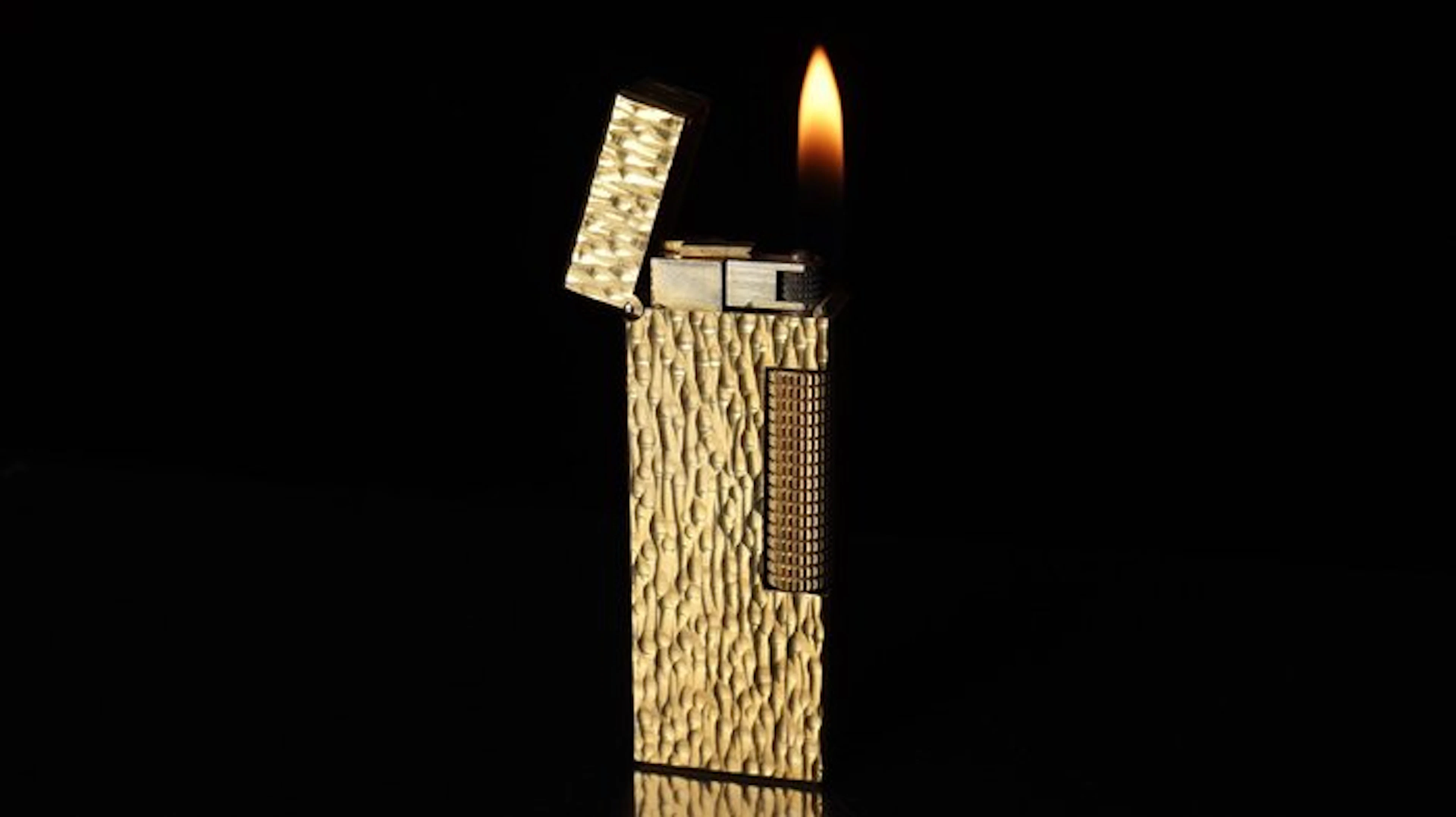Dunhill - Bark Pattern Rollagas Lighter - Lighter - Gold plated