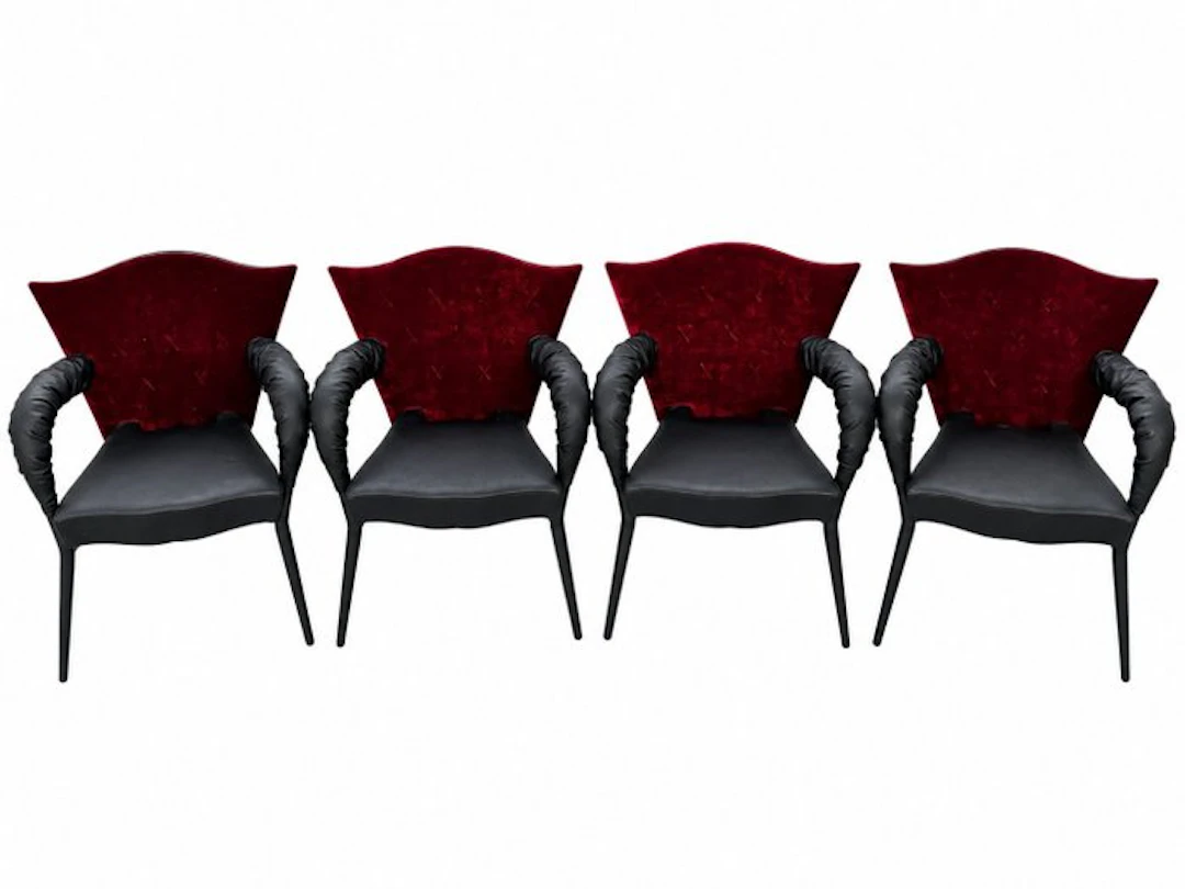 scarabas - Borek Sipek - Armchair (4) - Andre T. - Velvet, Leather, Metal