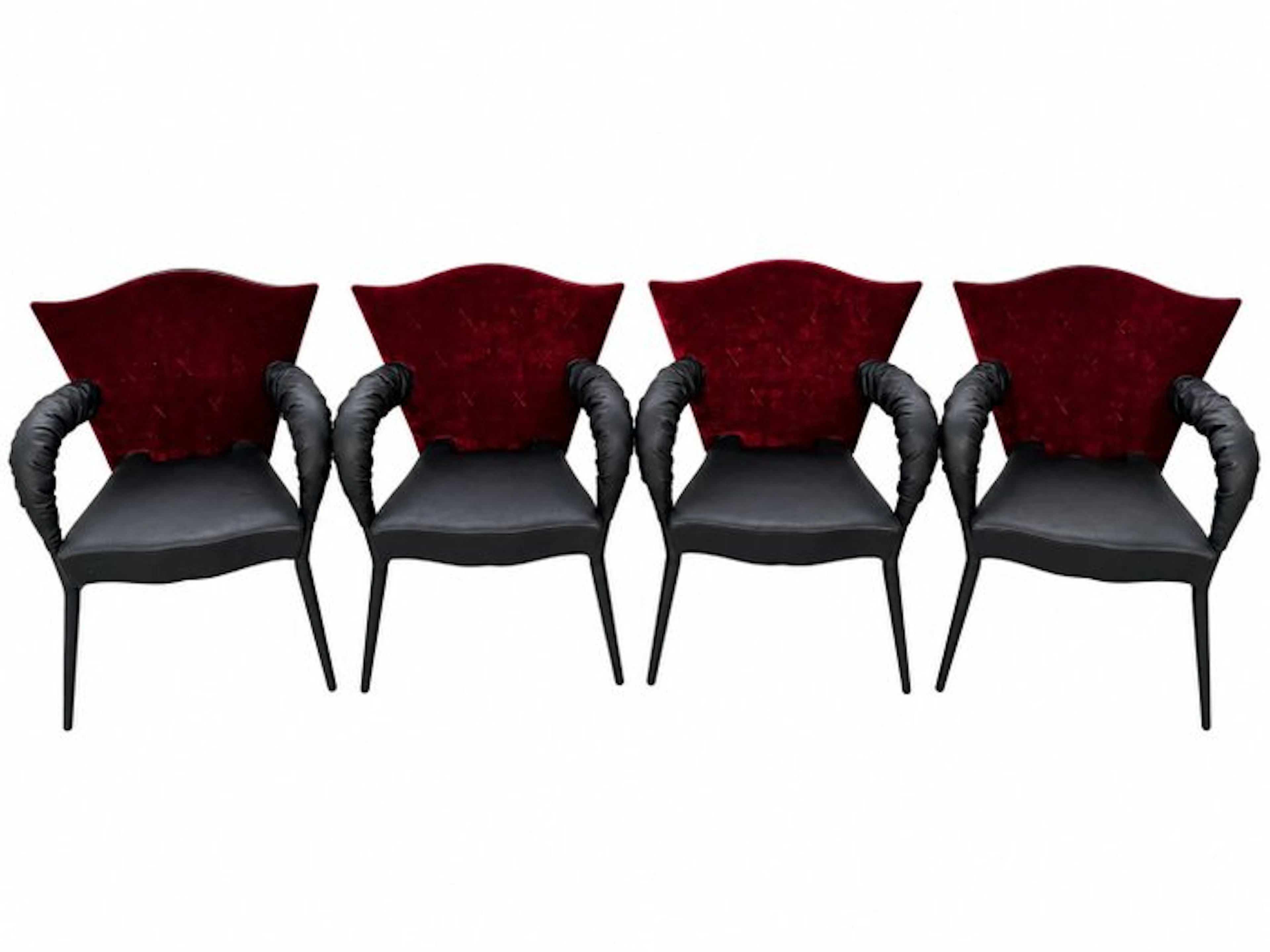 scarabas - Borek Sipek - Armchair (4) - Andre T. - Velvet, Leather, Metal