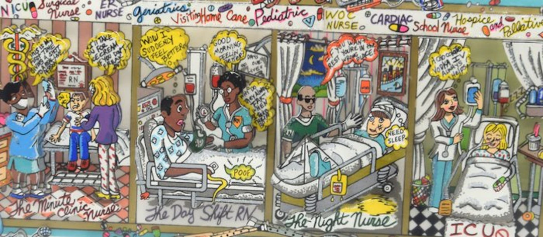 Charles Fazzino (1955) - Nurses Have Heart
