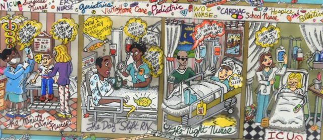 Charles Fazzino (1955) - Nurses Have Heart