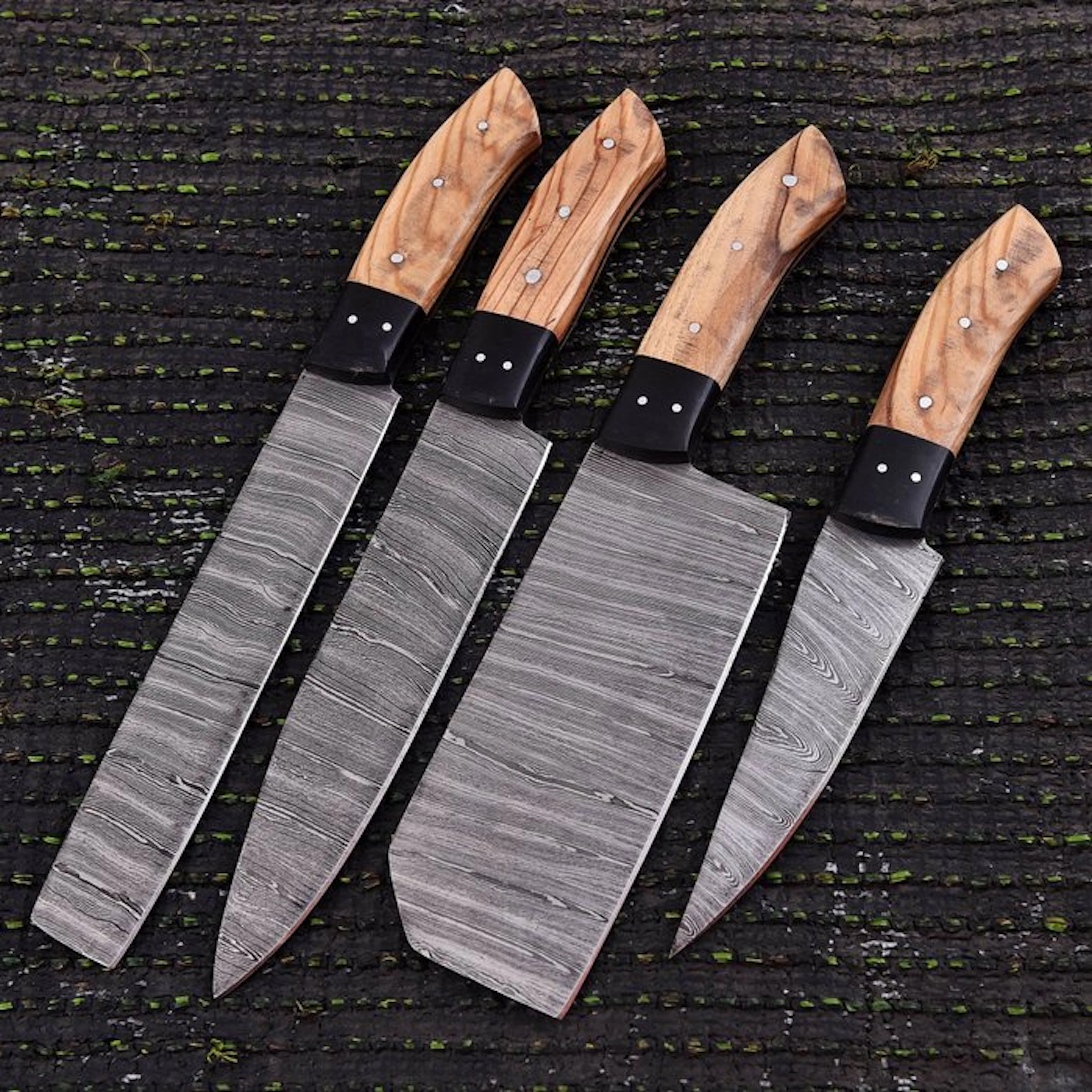 Kitchen knife - Chef's knife - Olive Wood and black g 10 - North America